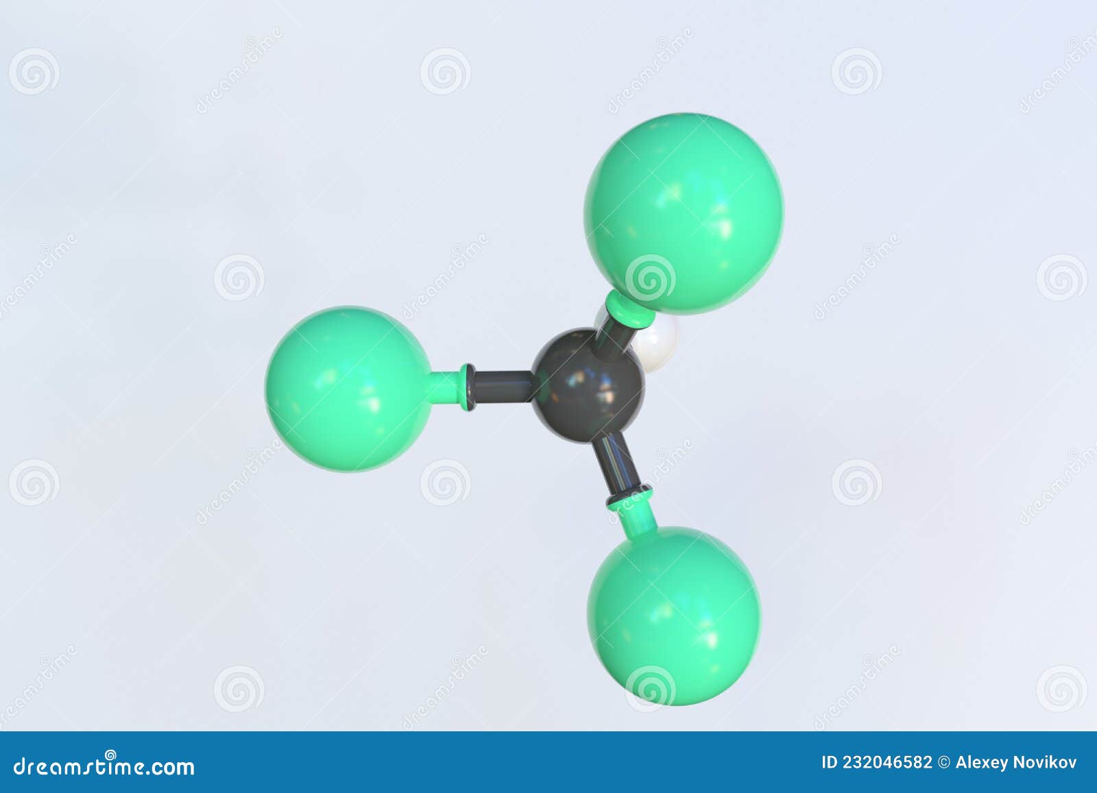 Trifluoromethane Molecule, Isolated Molecular Model. 3D Rendering Stock ...