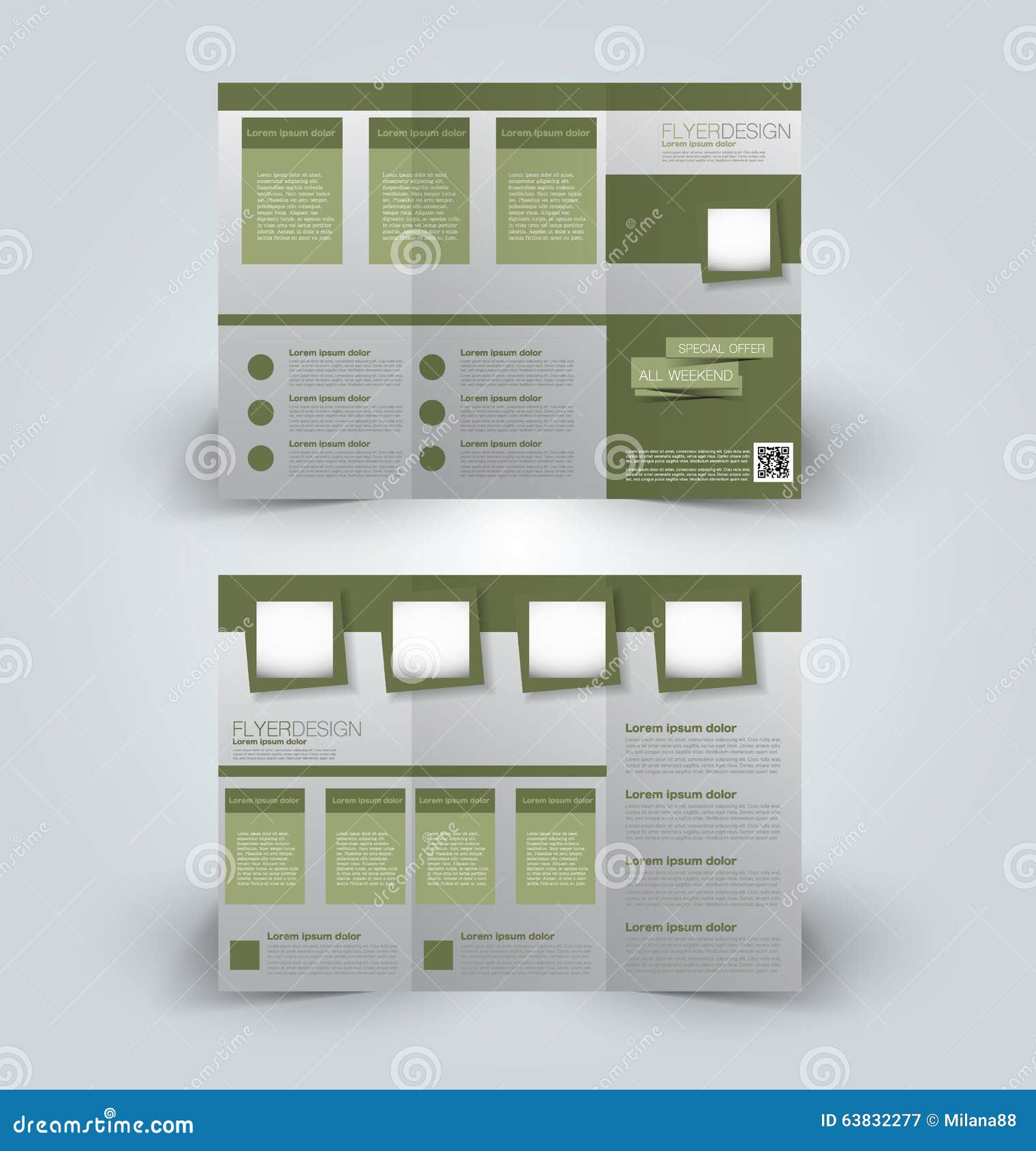 trifold business brochure leaflet template