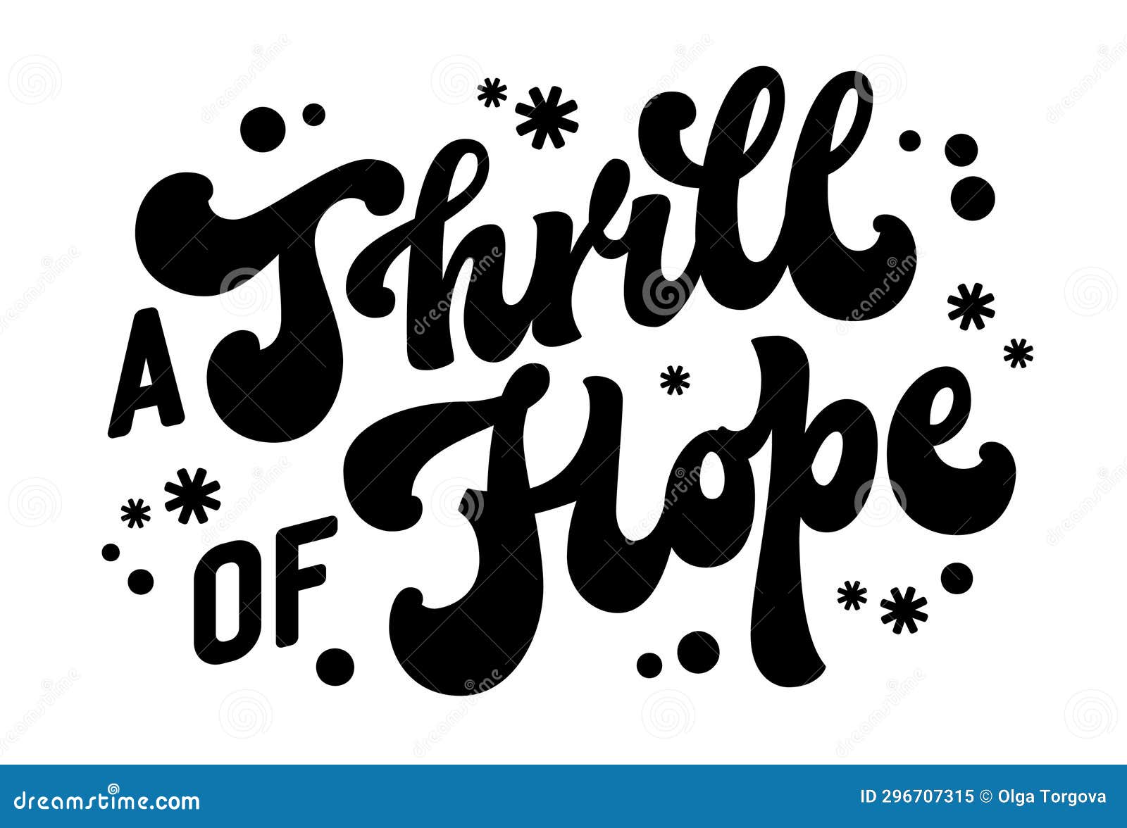 a trill of hope, christmas themed  typography  , classic festive phrase. modern script lettering template