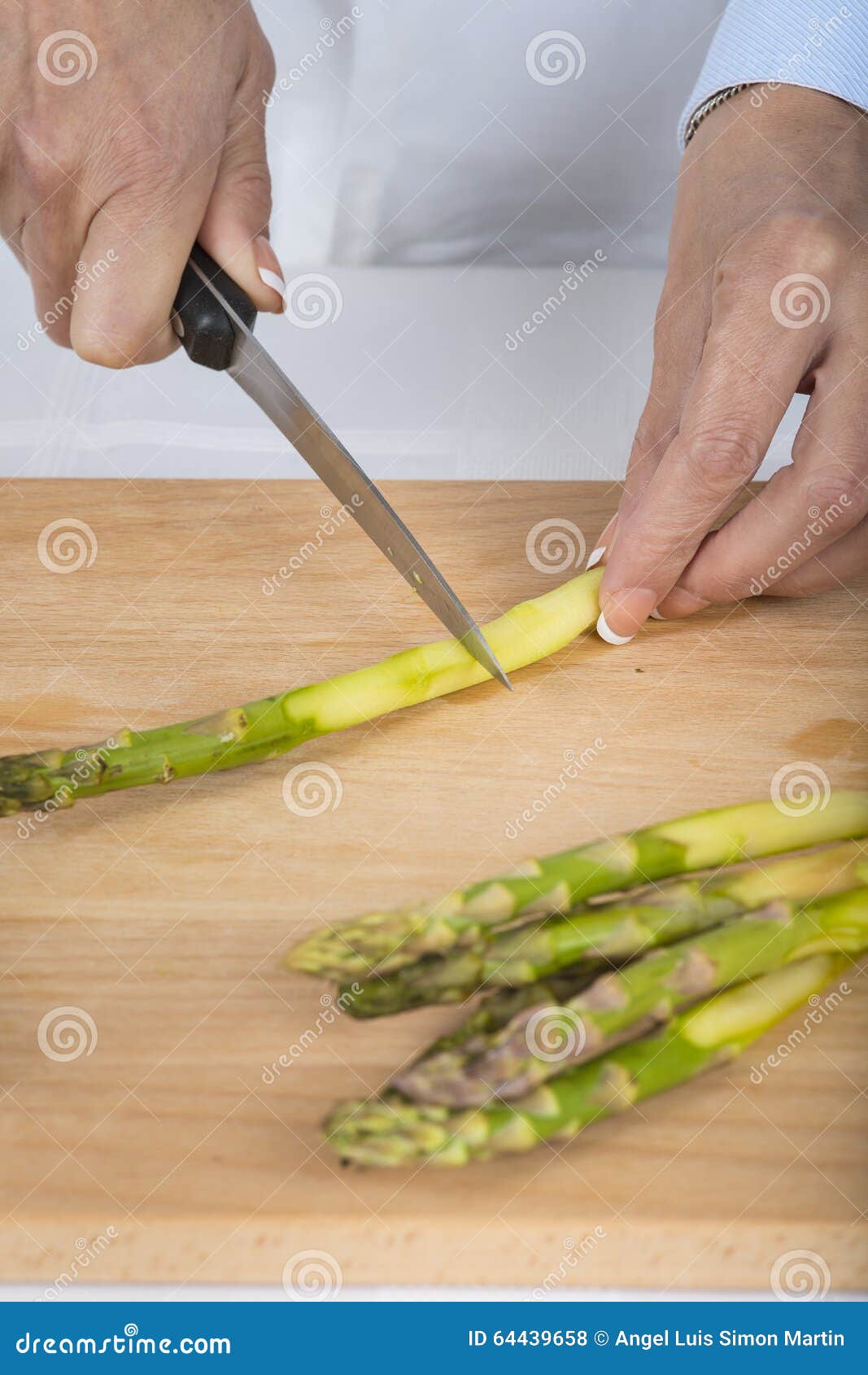 Trim and peel asparagus stock photo. Image of healthy 64439658