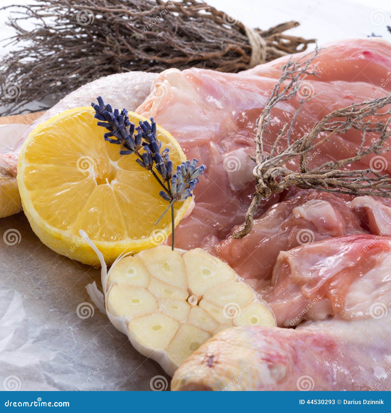 Trimming Chicken stock image. Image of foodstuff, garlic 44530293