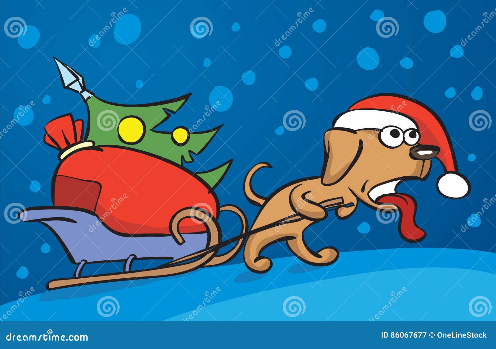 Trineo De Fricción De La Navidad Del Perro De La Historieta Ilustración del  Vector - Ilustración de fichero, dachshund: 86067677