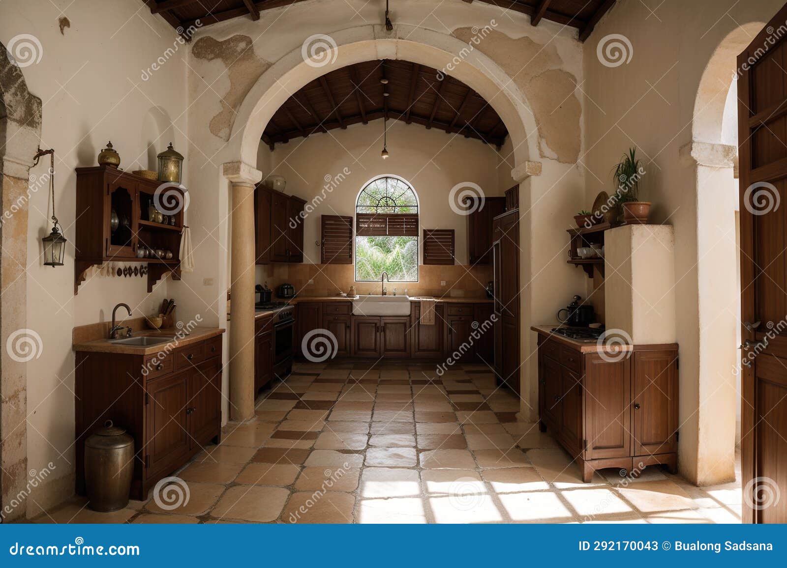 trinidad, cuba - october 2019 : interior of a colonial style kitchen inside the heritage home of palacio brunet or museo romantico
