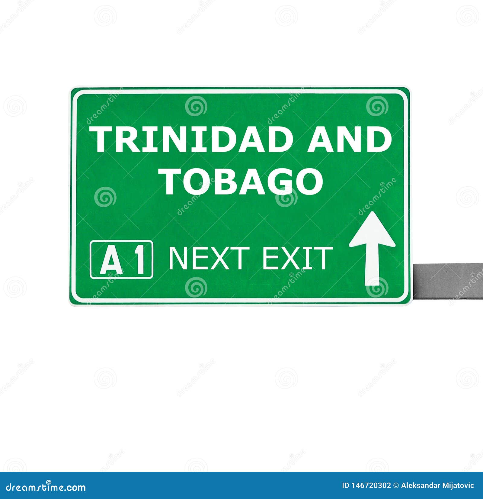 TRINIDAD and TOBAGO Road Sign Isolated on White Stock Photo Image of