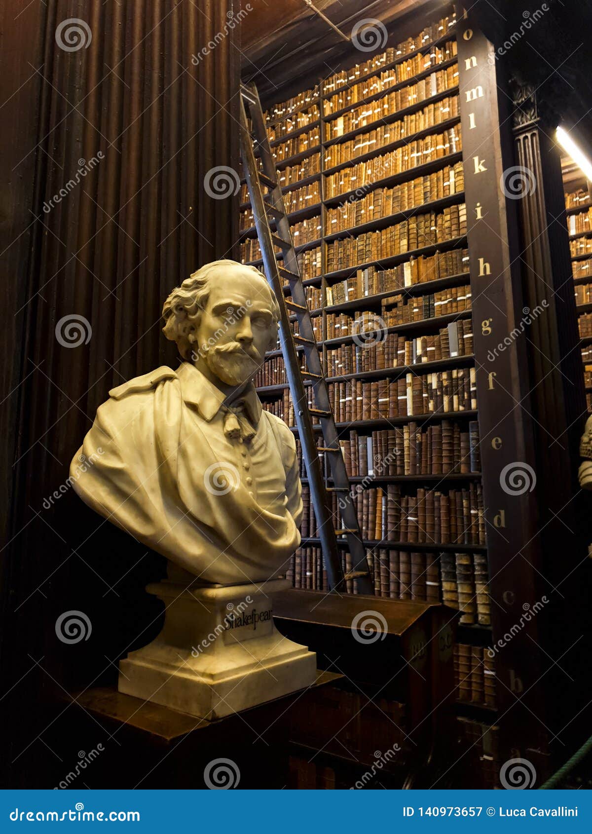Trinity College Library Bust of Shakespeare Editorial Photography Image of establishment