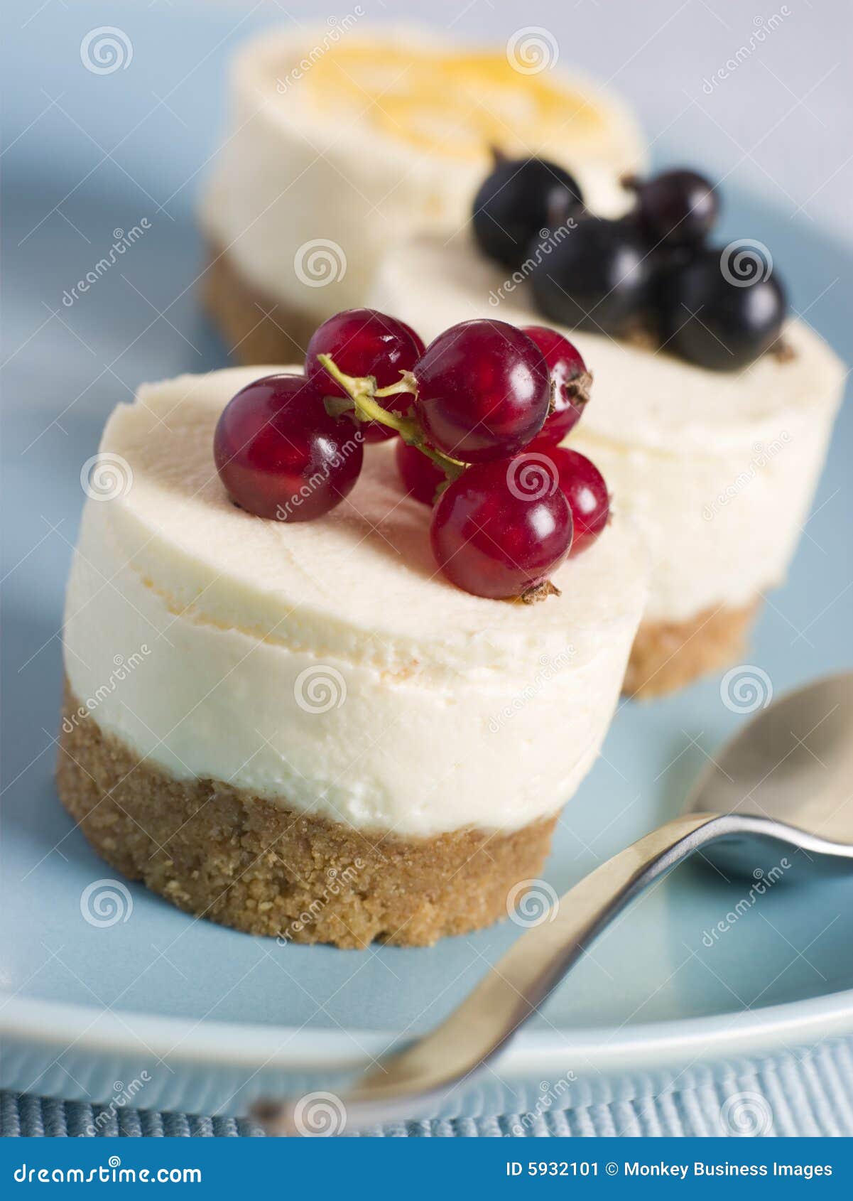 trio of individual cheesecakes