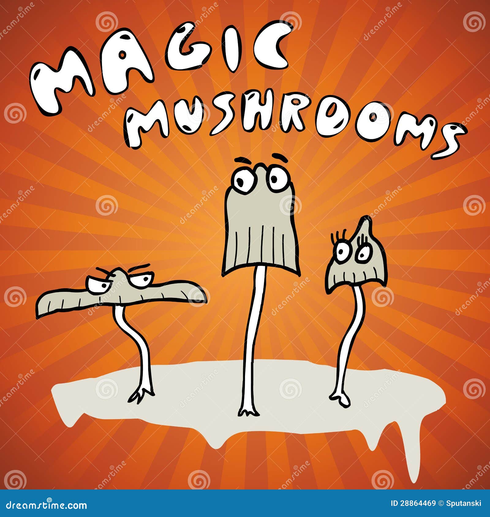 Trio magic mushrooms stock vector. Illustration of shaman - 28864469