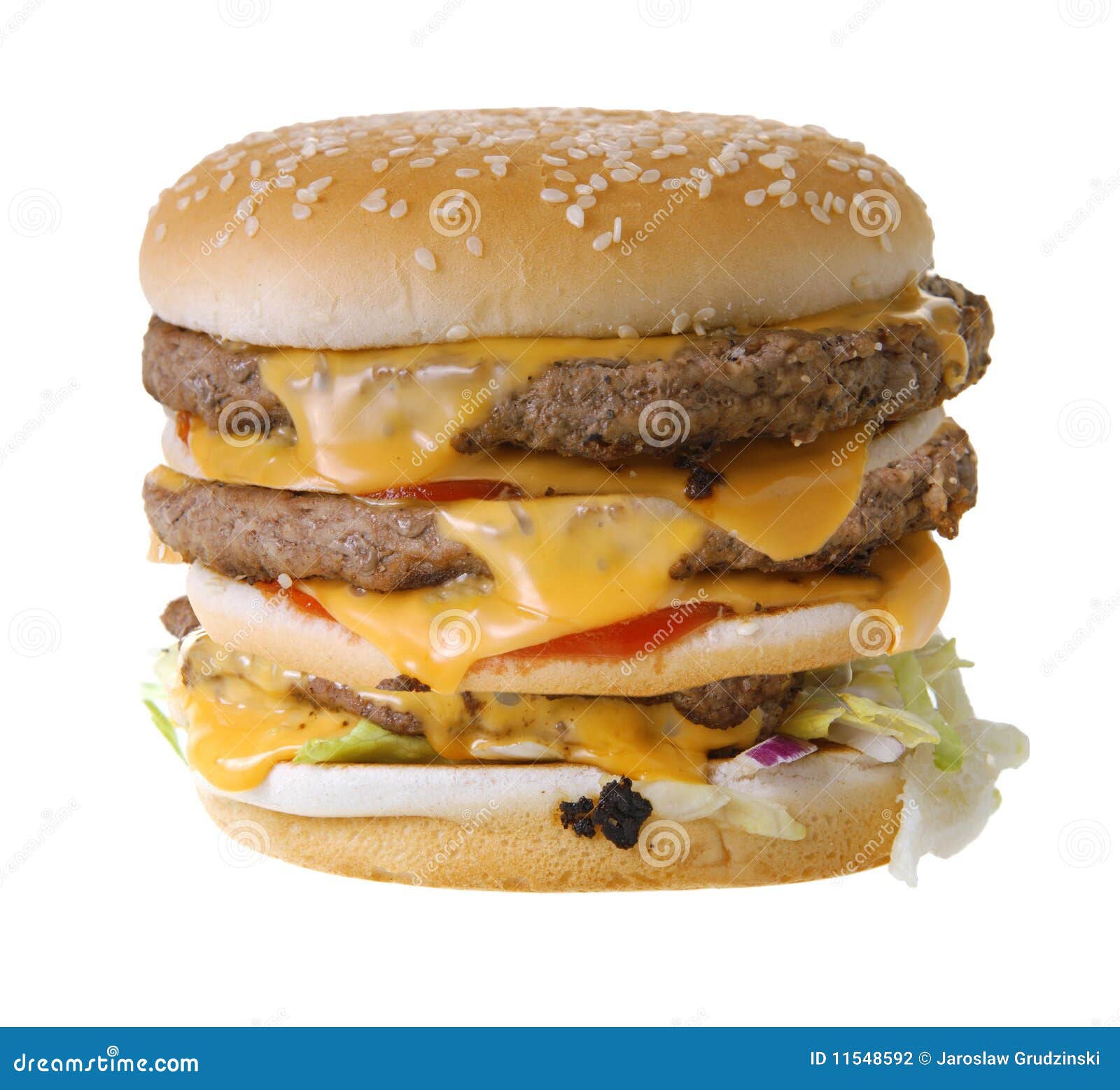 Triple cheeseburger stock photo. Image of close, eating 11548592