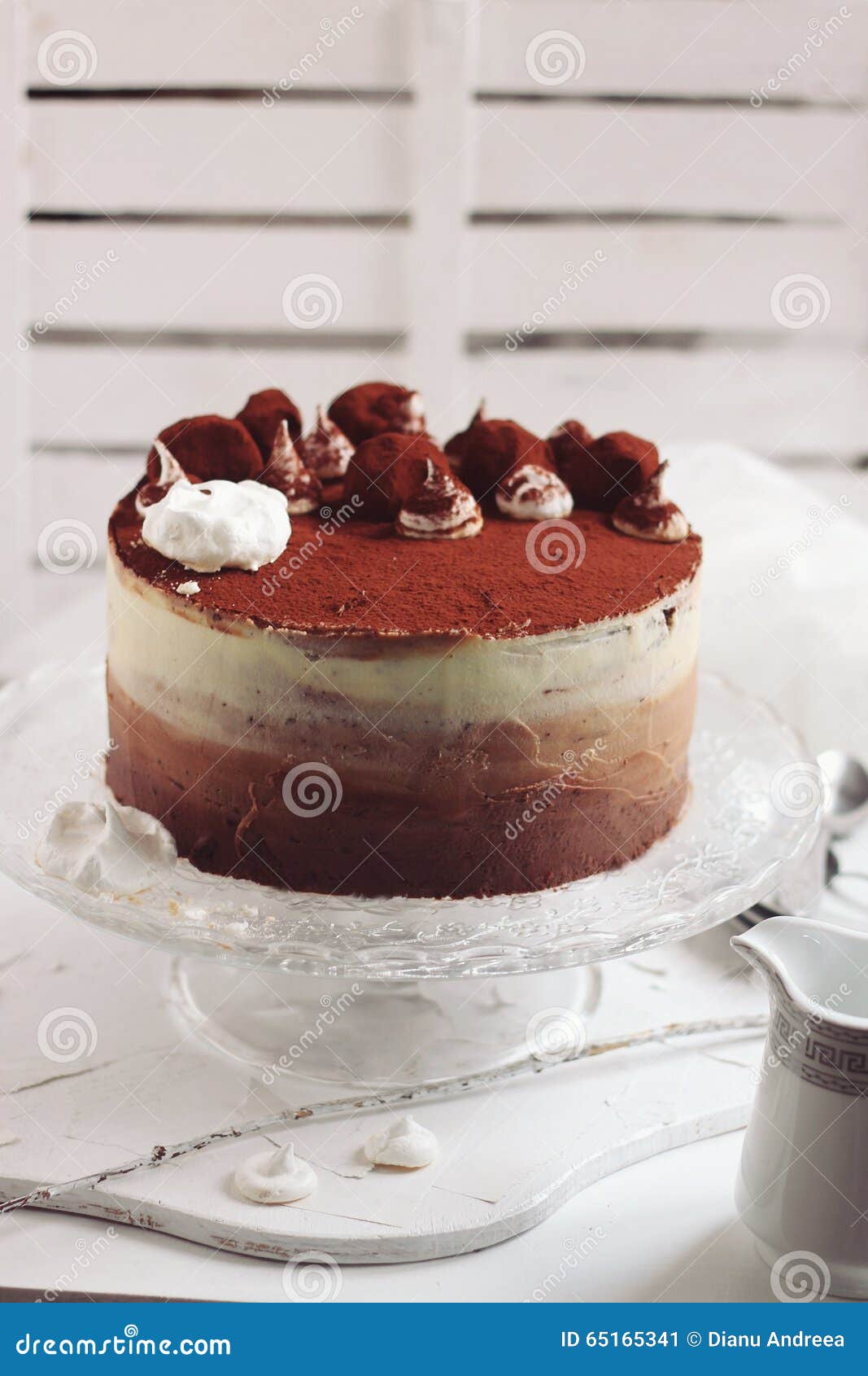 Triple ChocOlate Ombre Cake Stock Image Image of ganache, white 65165341