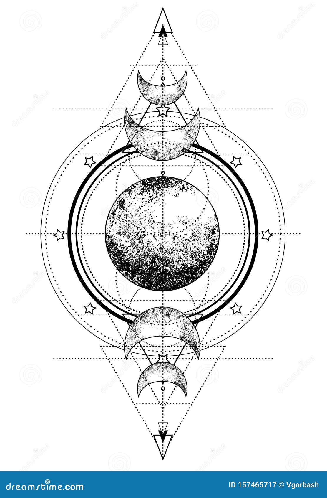 Triple Moon Pagan Wicca Moon Goddess Symbol. Three-faced Goddess: Maiden  â€“ Mother â€“ Crone Vector Illustration Stock Vector - Illustration of  mystic, occult: 157465717