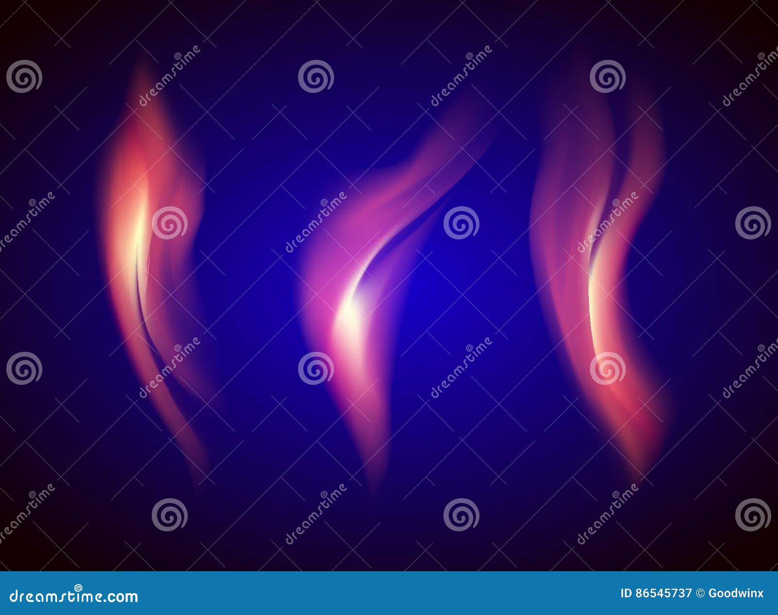 Tripple Gas Fire on a Blue Background Transparent Vector Stock Vector