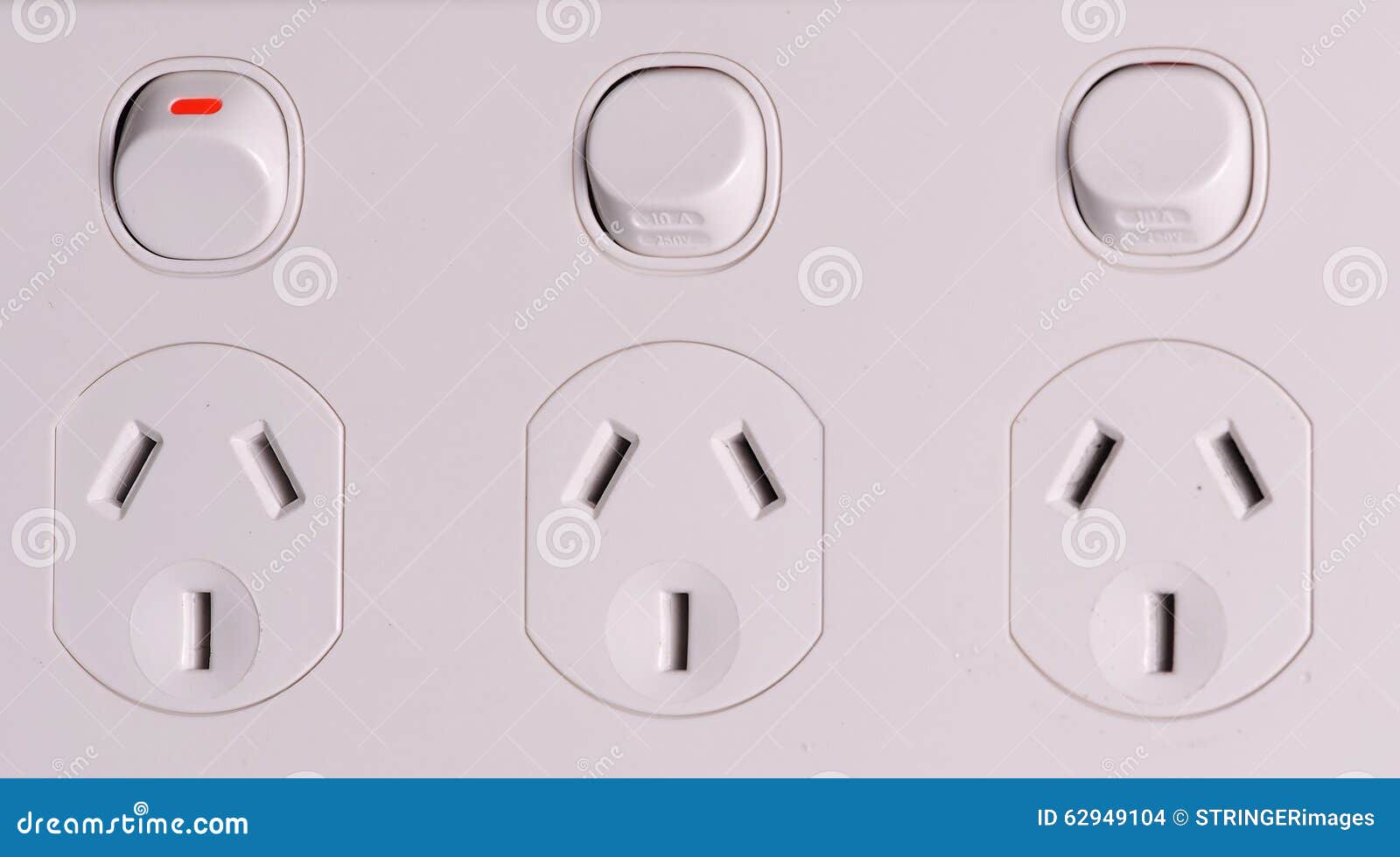 Tripple Low Voltage Power Wall Outlets Stock Photo Image of equipment