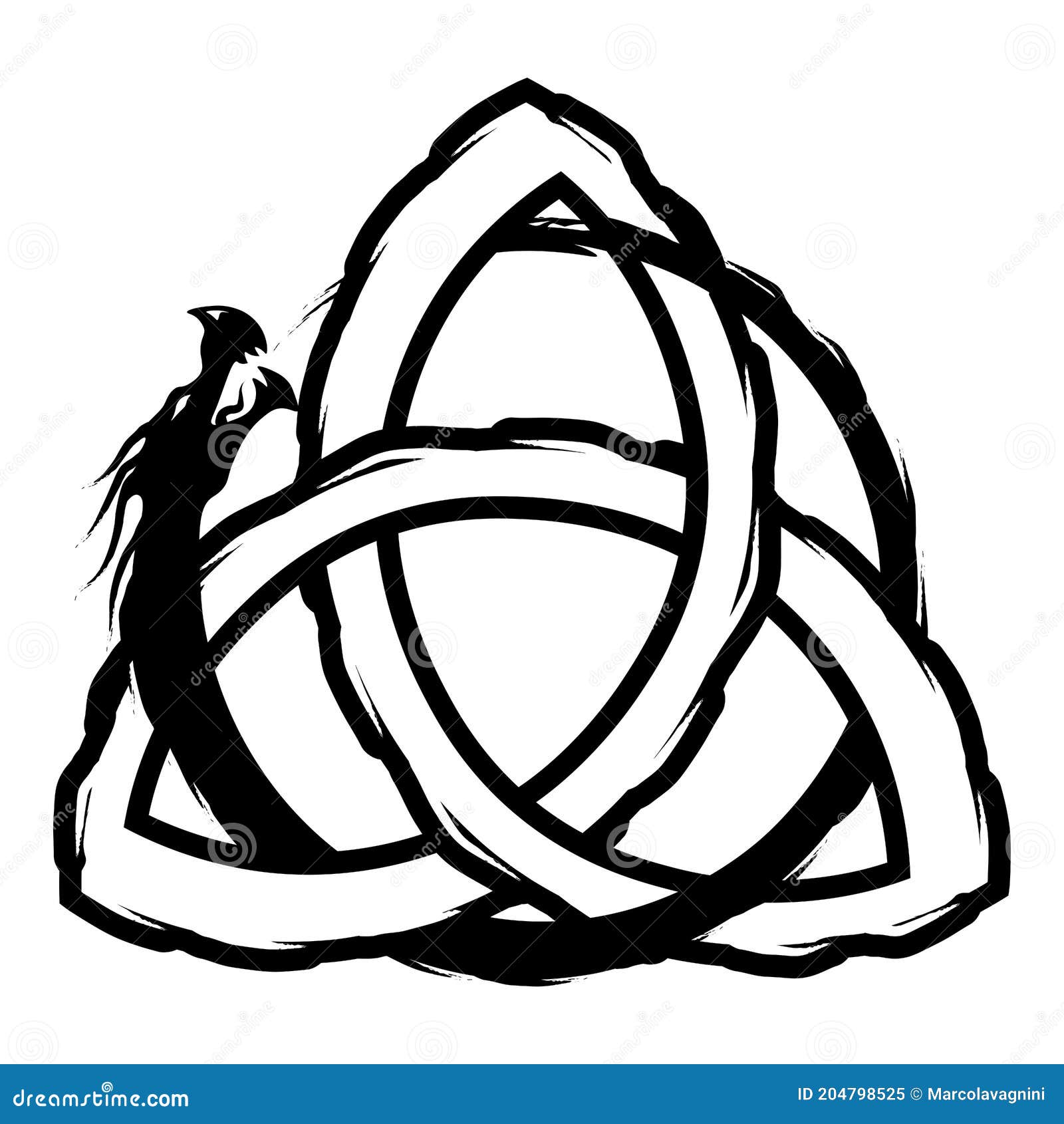 Triquetra and Ouroboros Symbol Stock Vector - Illustration of tattoo, mythological: 204798525