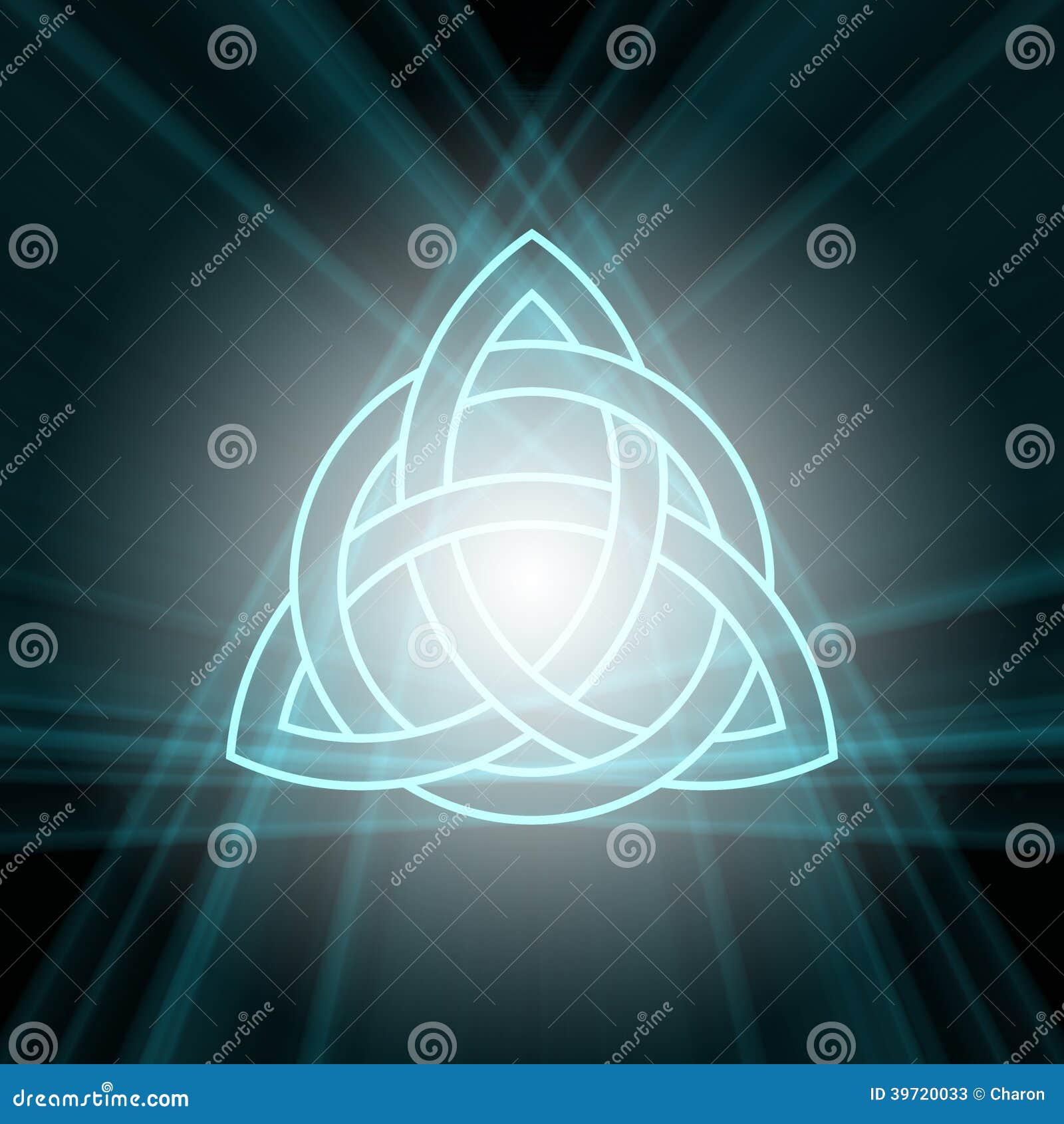 triquetra trinity knot with light flare