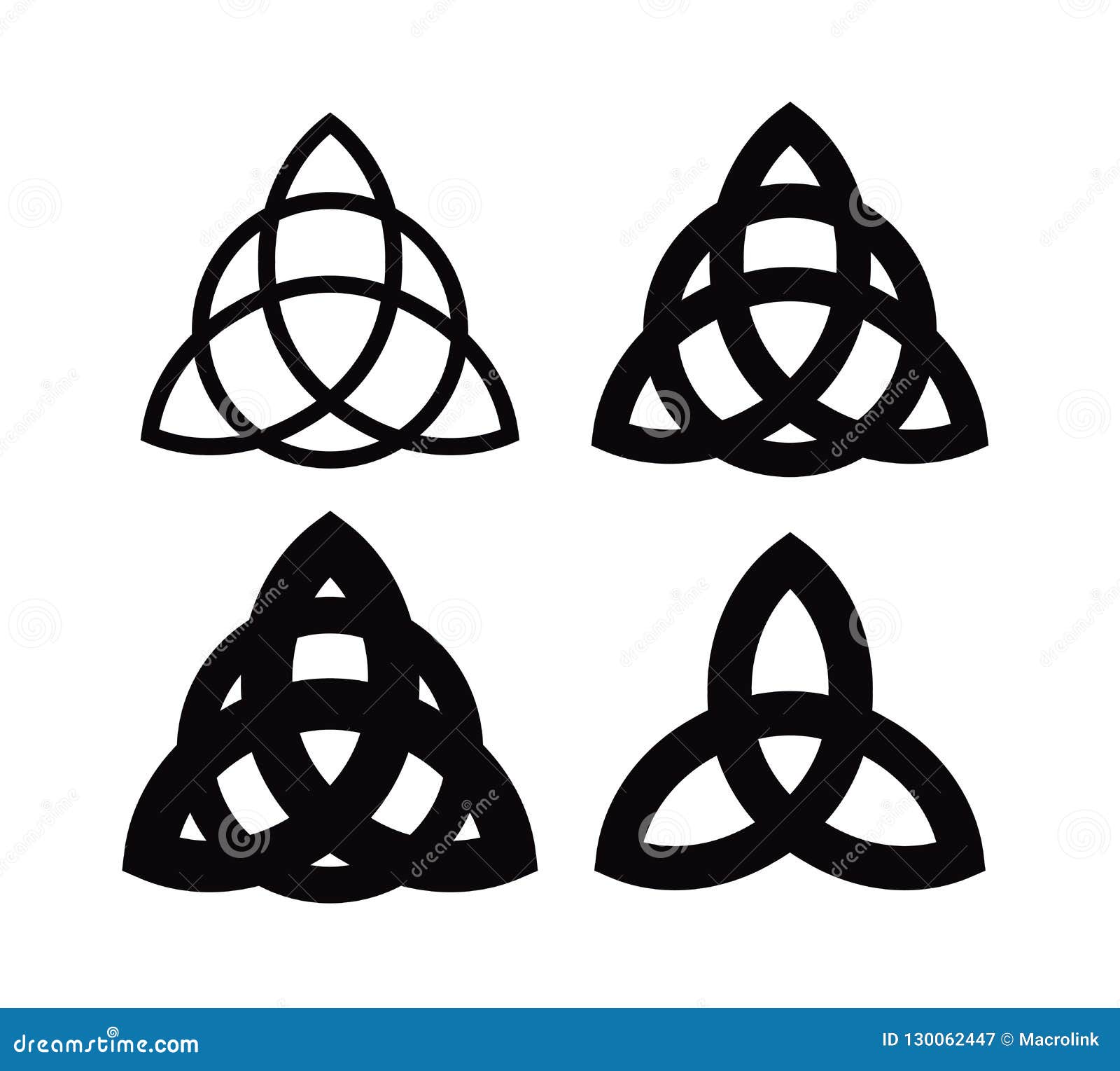 Triquetra - Wiccan Symbol from Charmed. Celtic Pagan Trinity Knots  Different Forms. Vector Icons of Ancient Emblems. Stock Vector -  Illustration of graphic, sign: 130062447