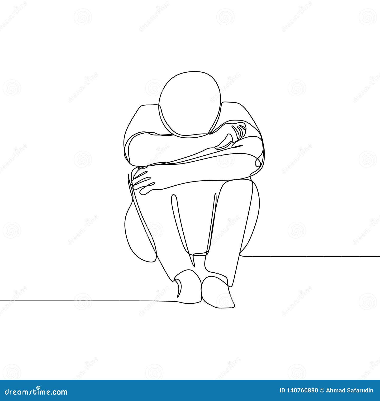 Triste Conception Minimaliste Homme Un Dillustration De