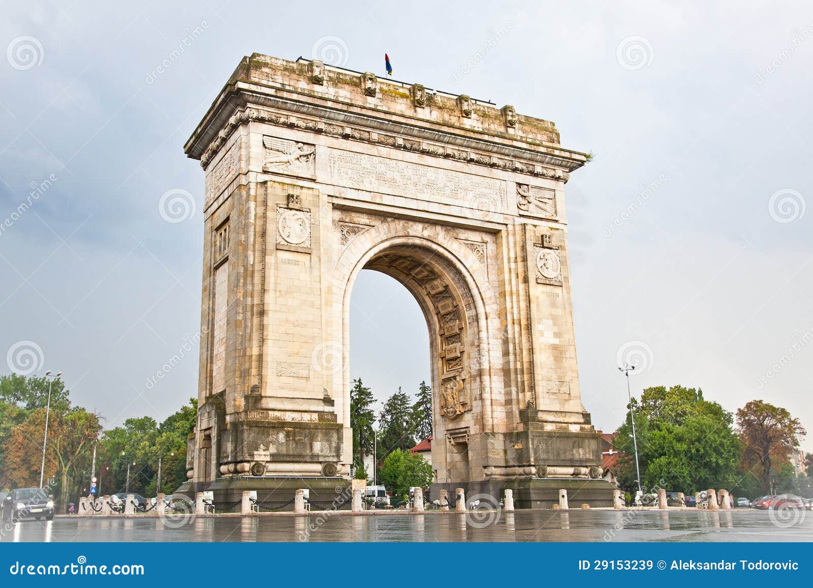 triumph arch in bucharest, romania.