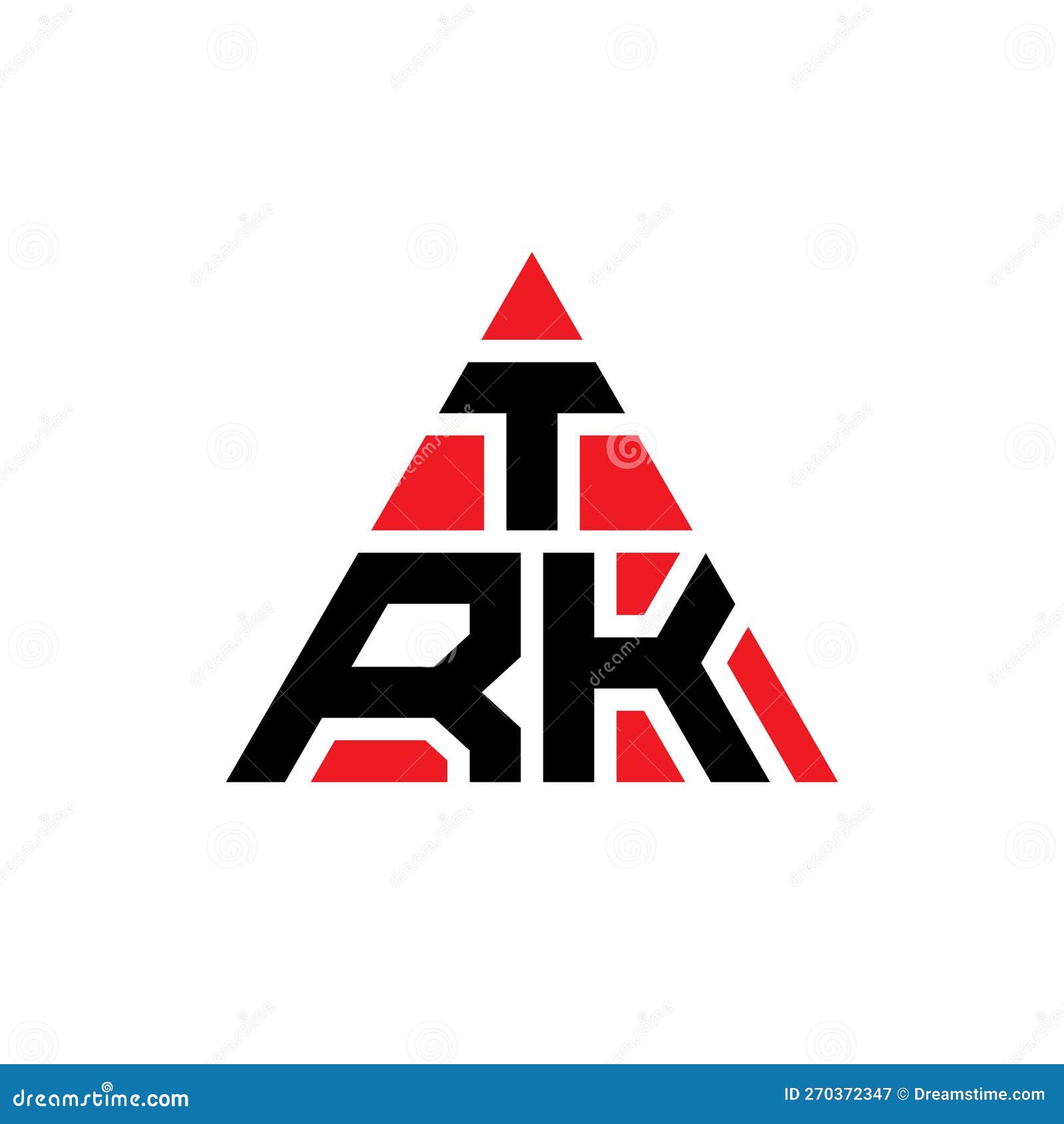 trk triangle letter logo  with triangle . trk triangle logo  monogram. trk triangle  logo template with red