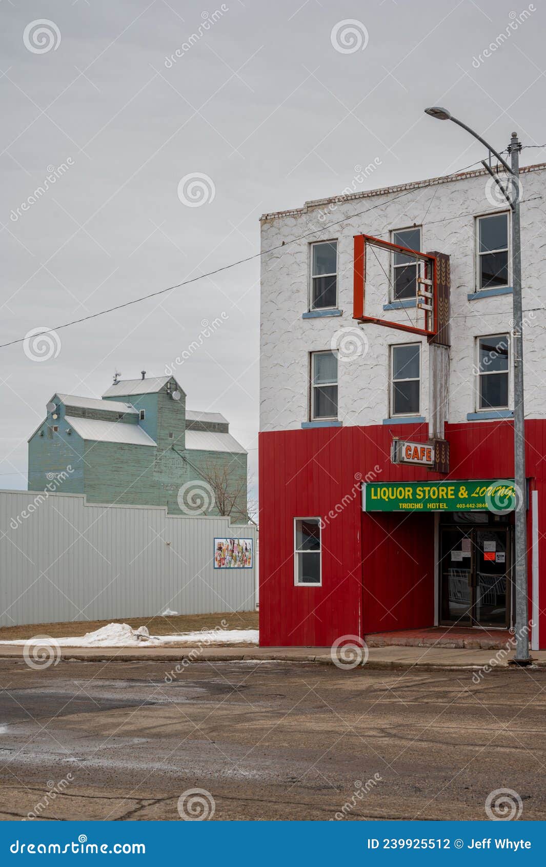 Small Town Storefronts in Trochu Editorial Photography Image of