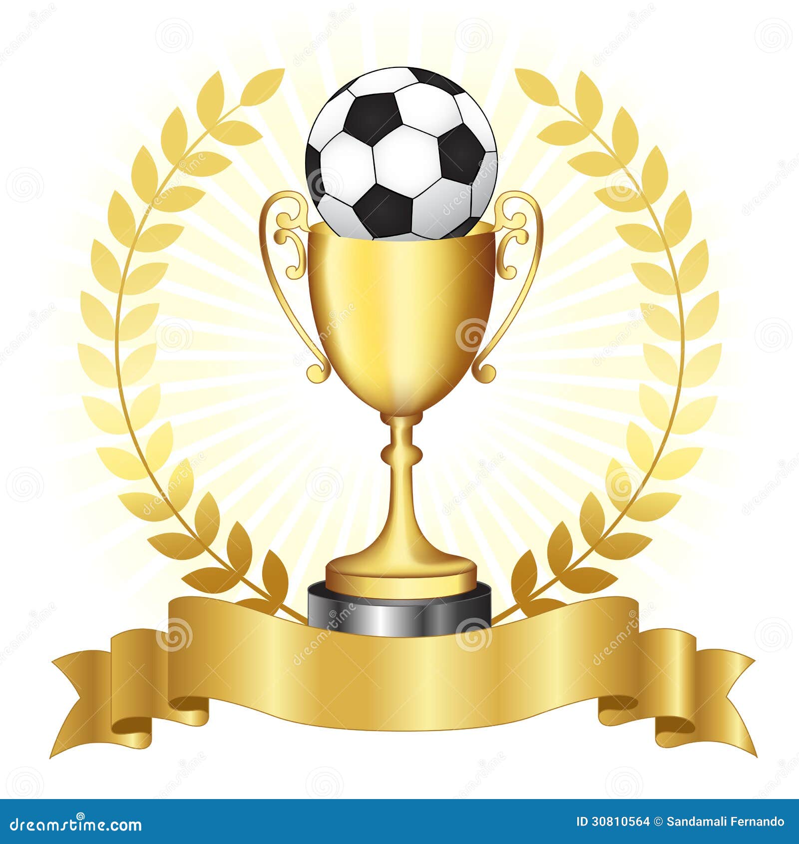 Trofeo Del Oro Del Campeonato Del Fútbol Ilustración del Vector -  Ilustración de bola, mejor: 30810564