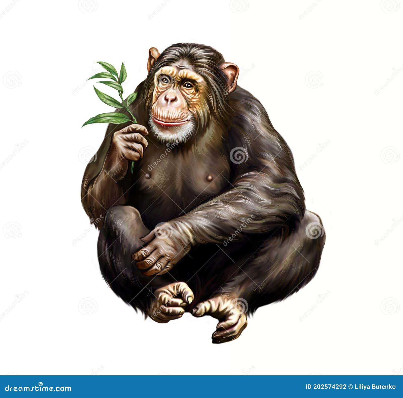 Troglodytes pan-chimpanzés ilustração stock. Ilustração de macaco -  202574292