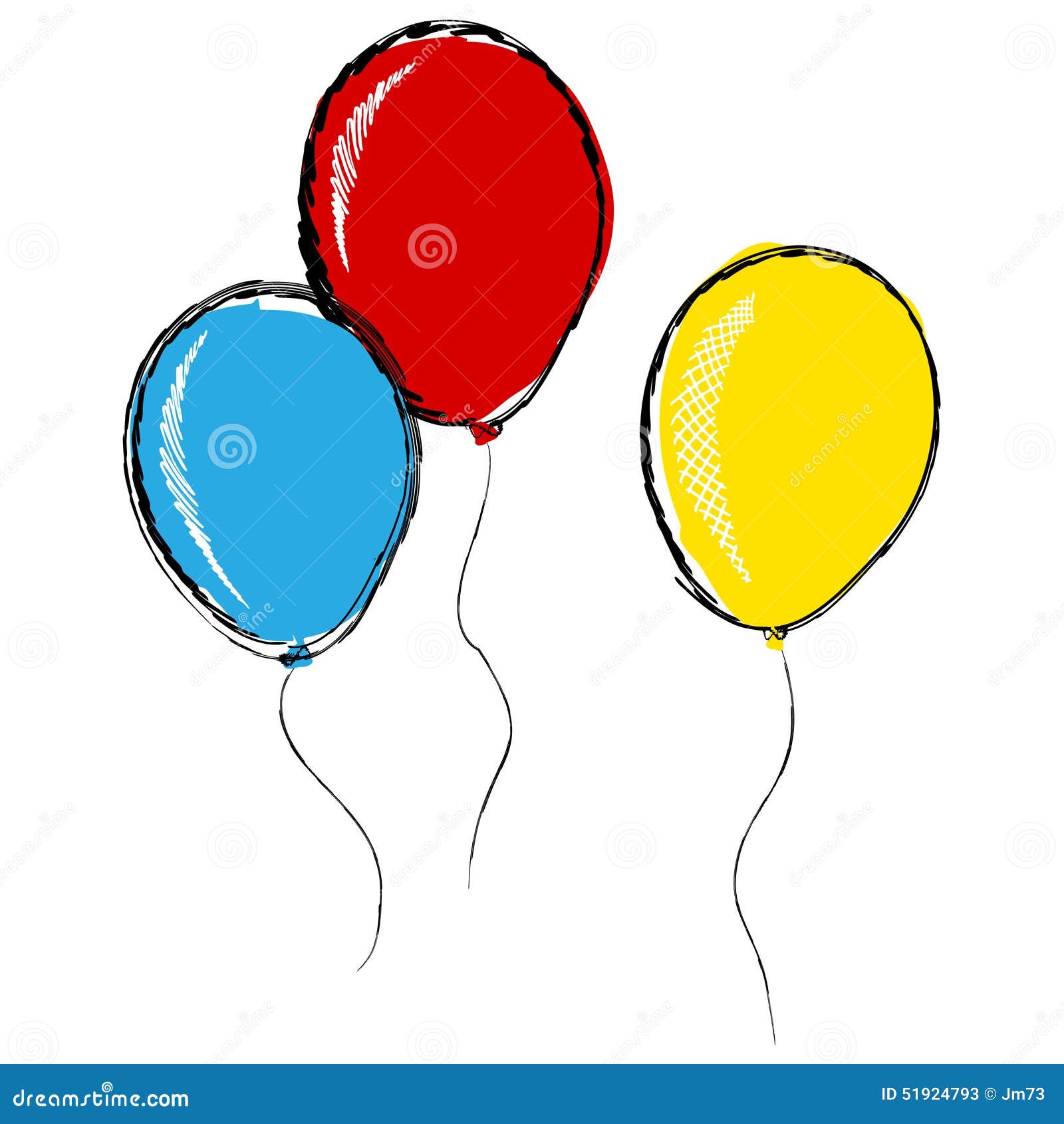 Trois ballons gonflables illustration de vecteur. Illustration du réception - 51924793