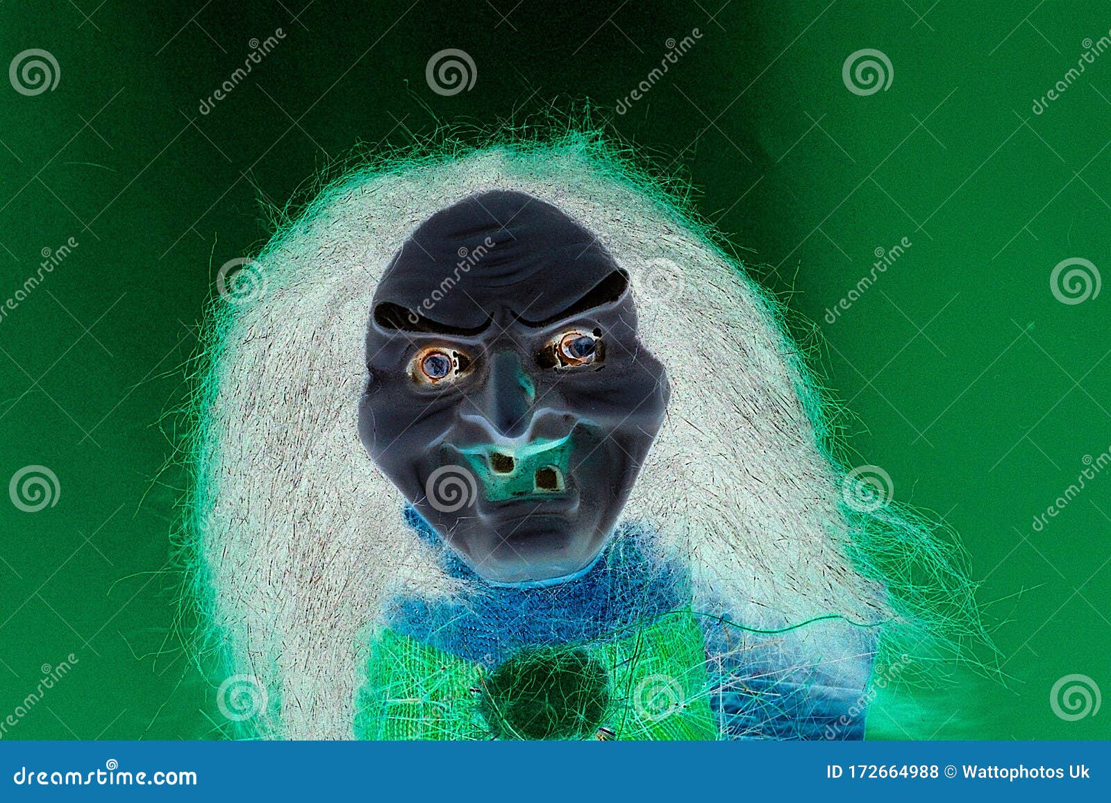 Scary Troll Face Green Style Background Stock Photo - Image of