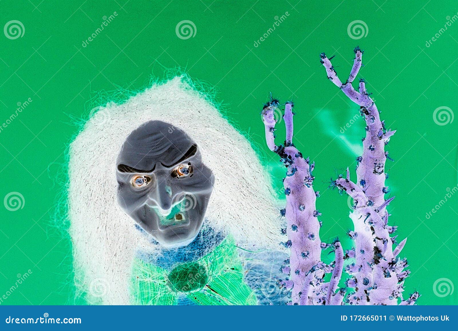 Scary Troll Face Green Style Background Stock Photo - Image of