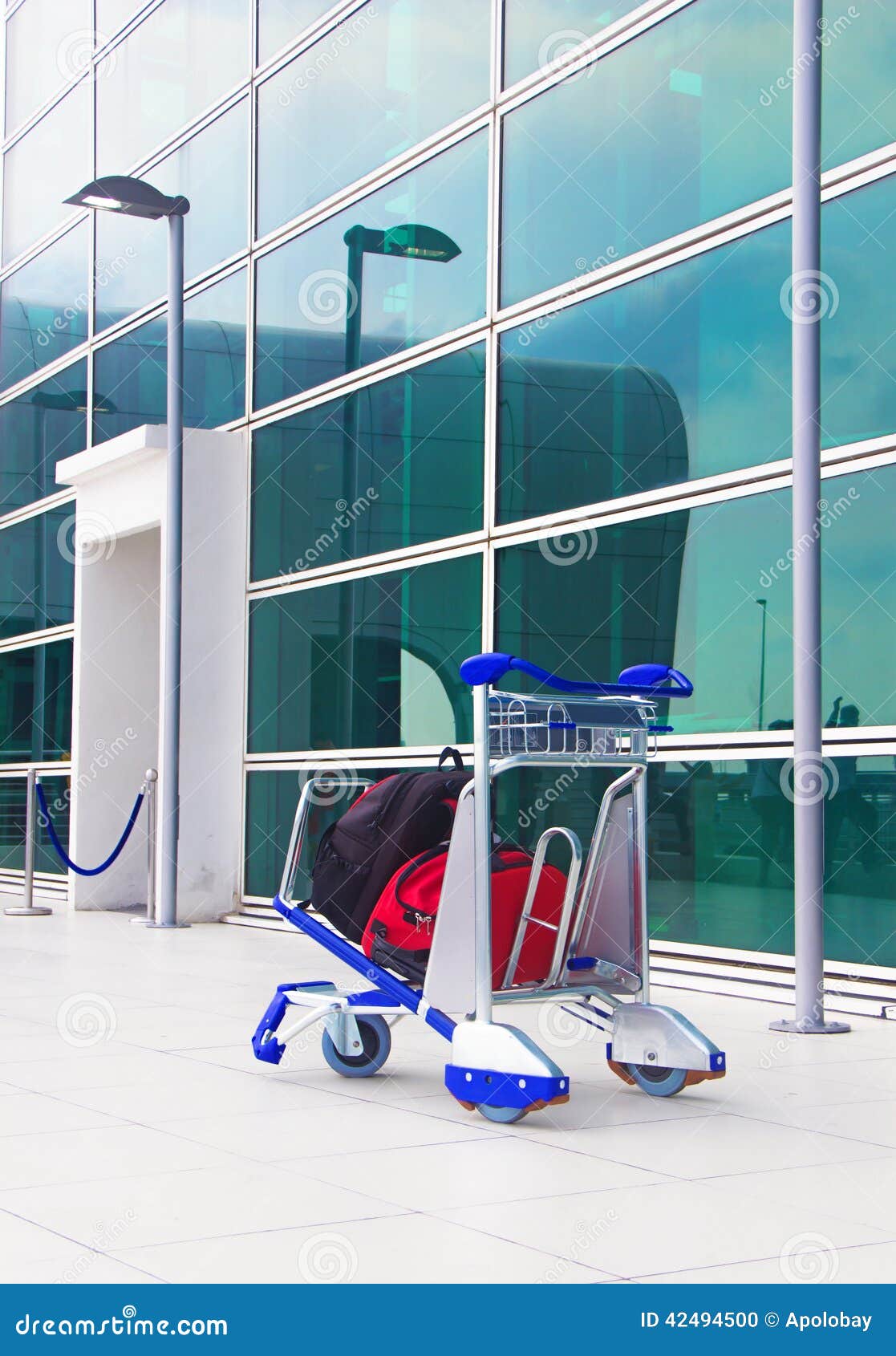 Trolley at the airport stock photo. Image of exterior 42494500