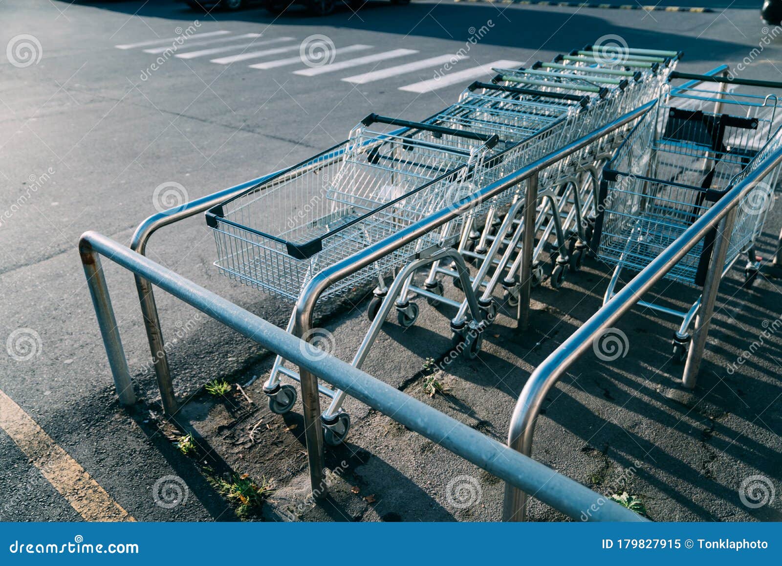 The Trolley Parking on the Trolley Parking at Car Park during Sunset