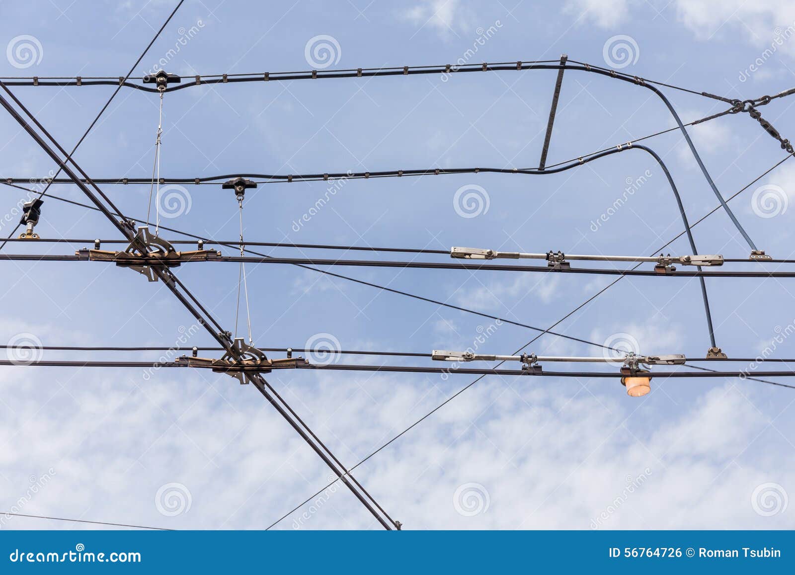 Trolley Trolleybus Electricity Cable Lines Stock Photo Image of light