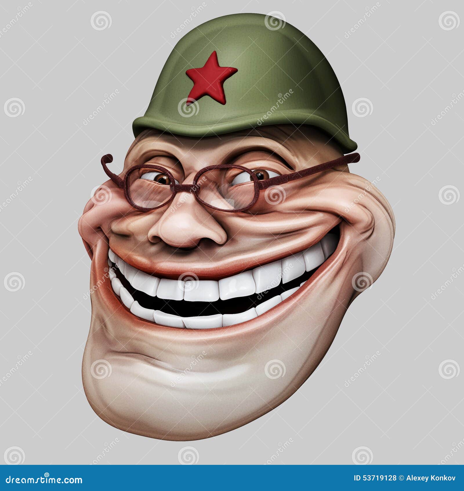 Trollface. Internet troll 3d illustration Stock Illustration