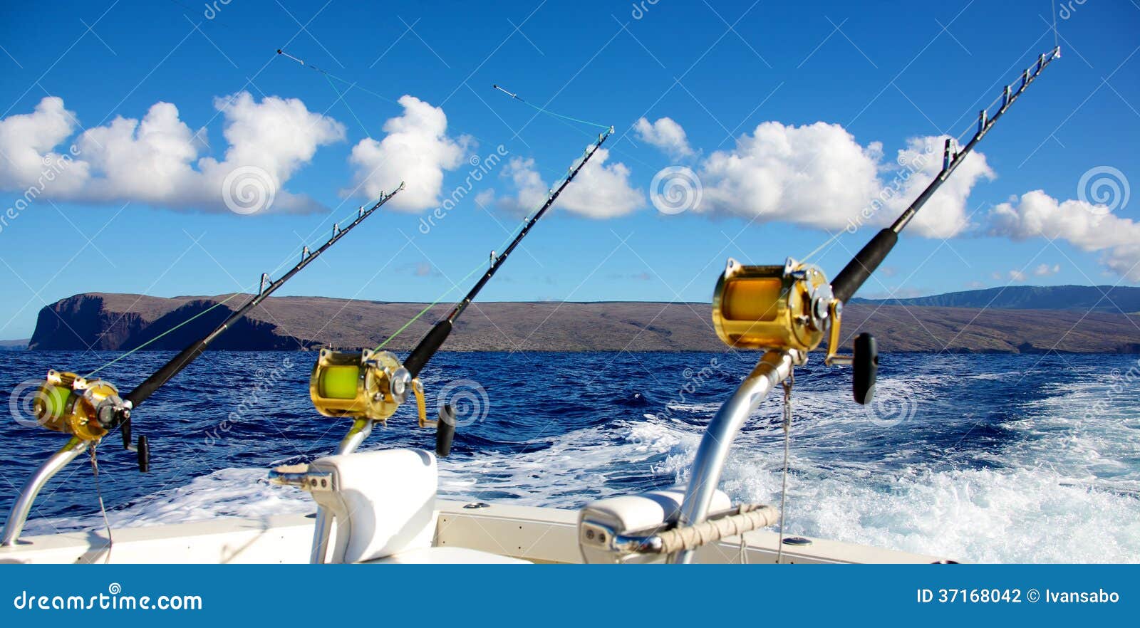 Trolling for big game stock photo. Image of fish, seascape 