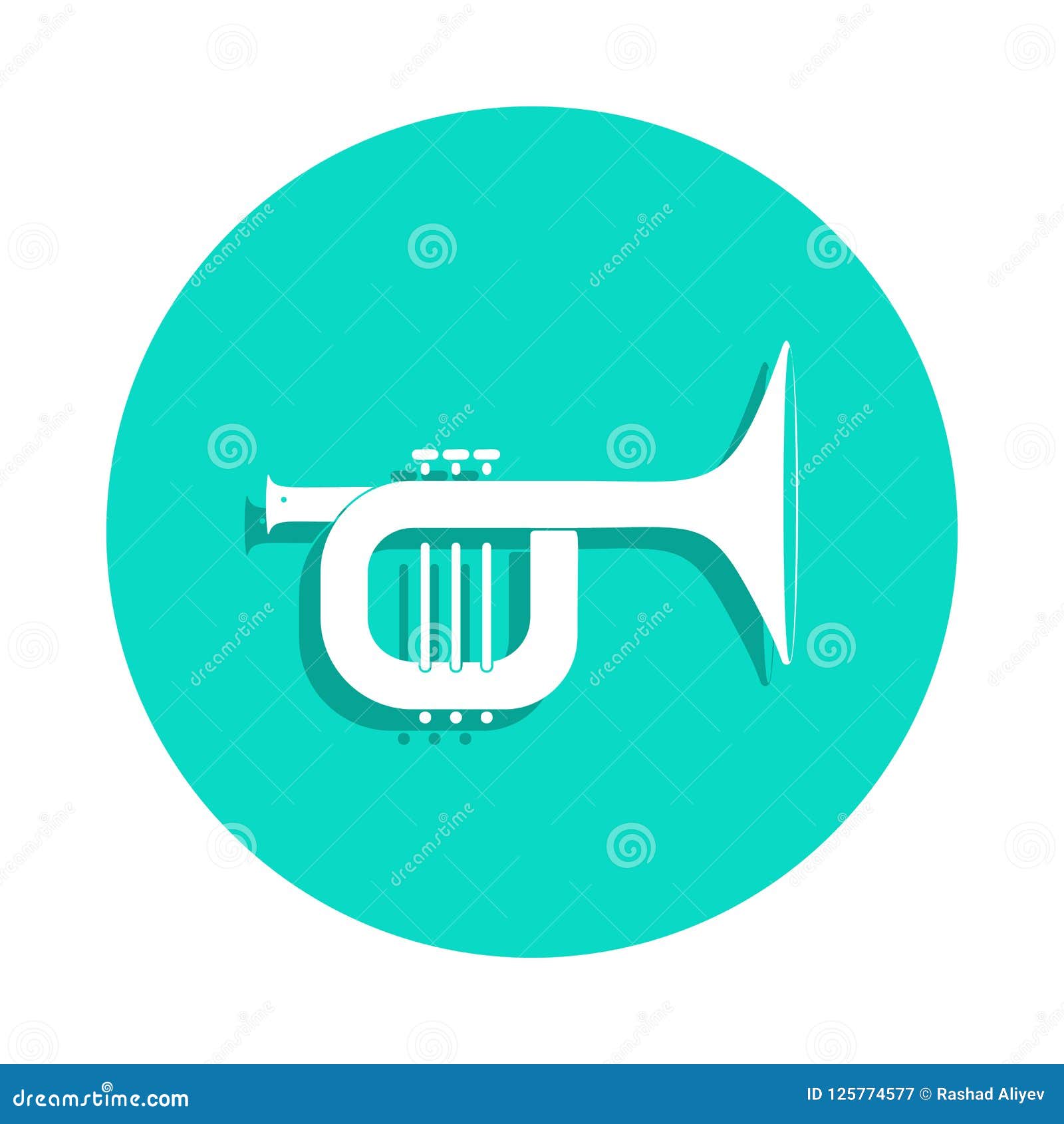 Trombone Icon in Badge Style. One of Music Instruments Collection Icon ...