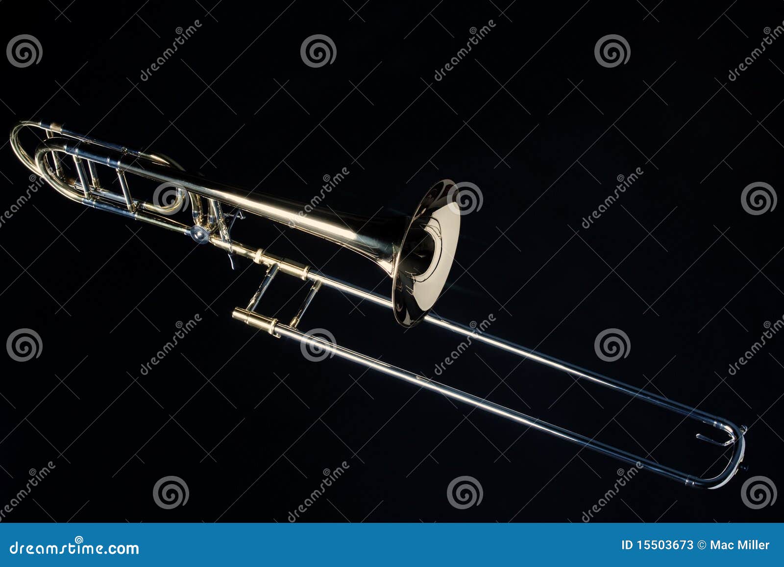 Trombone Isolated On Black Stock Photos Image 15503673