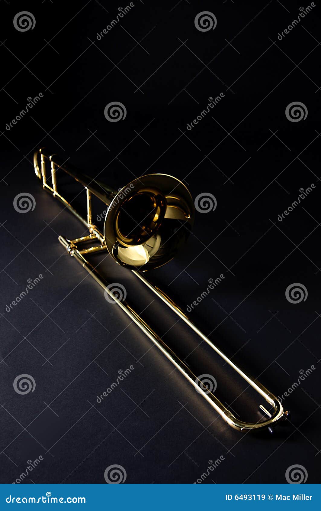 Trombone Isolated Black Bk stock image. Image of trombone 6493119