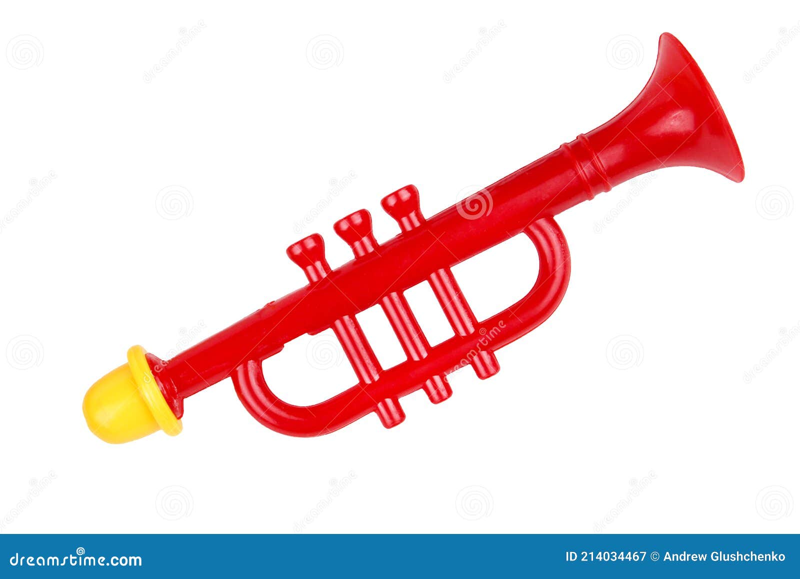Trompeta De Juguete De Color Rojo. Instrumento Musical Infantil