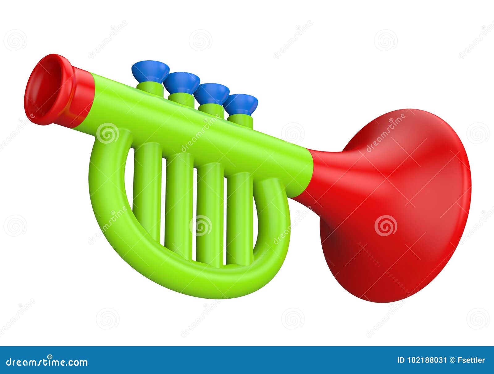 Trompeta Del Juguete Aislada En Un Fondo Blanco Stock de ilustración -  Ilustración de juguete, color: 102188031