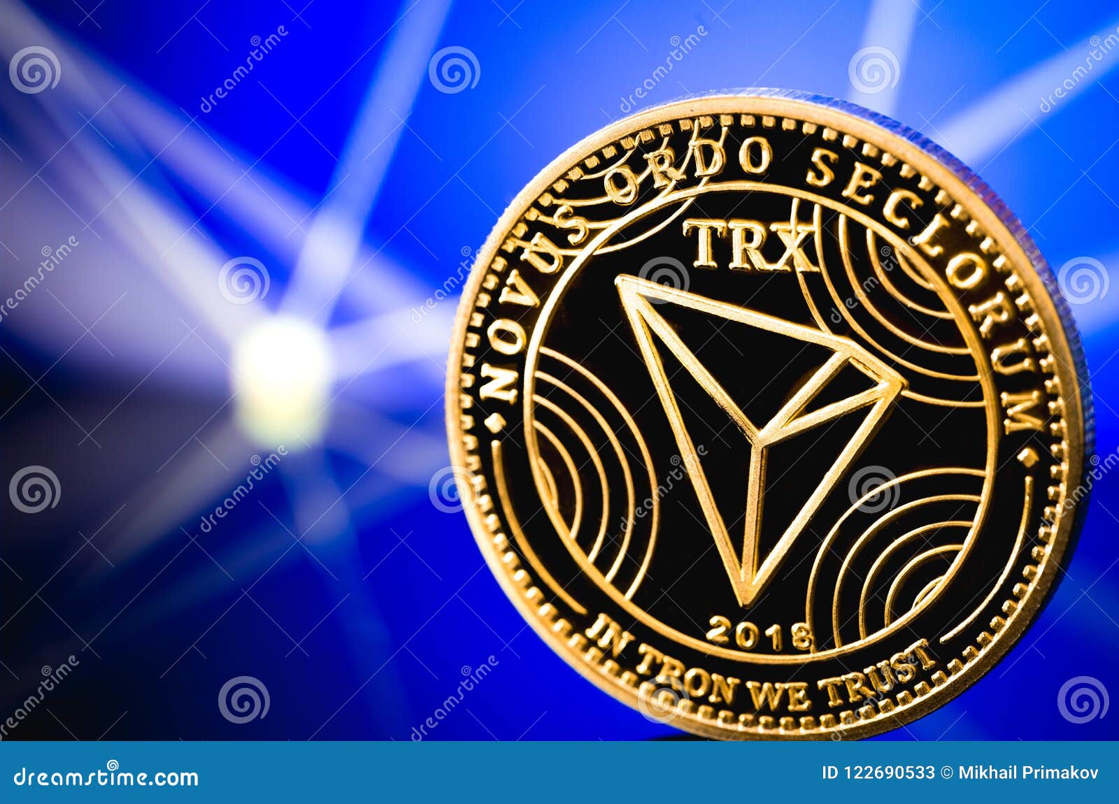 Tron coin cryptocurrency stock image. Image of exchange ...