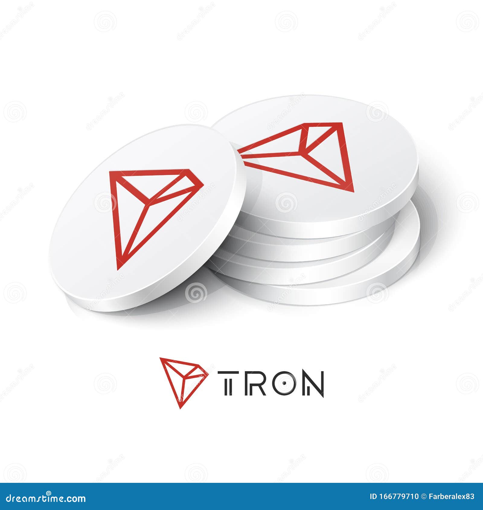 Tron cryptocurrency tokens stock vector. Illustration of ...