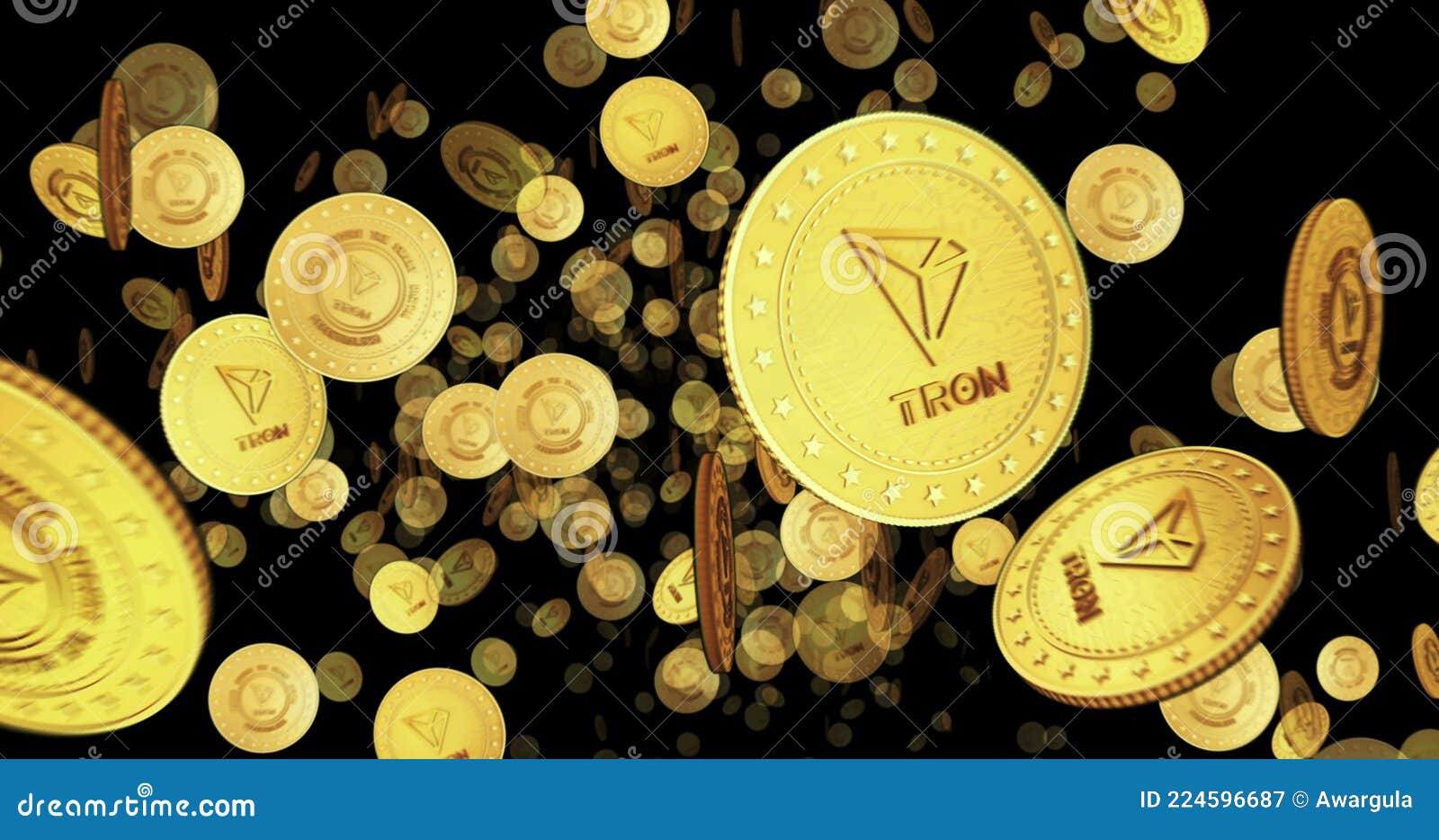 Tron TRX Cryptocurrency Looped Flight between Golden Coins Stock Video -  Video of abstract, seamless: 224596687