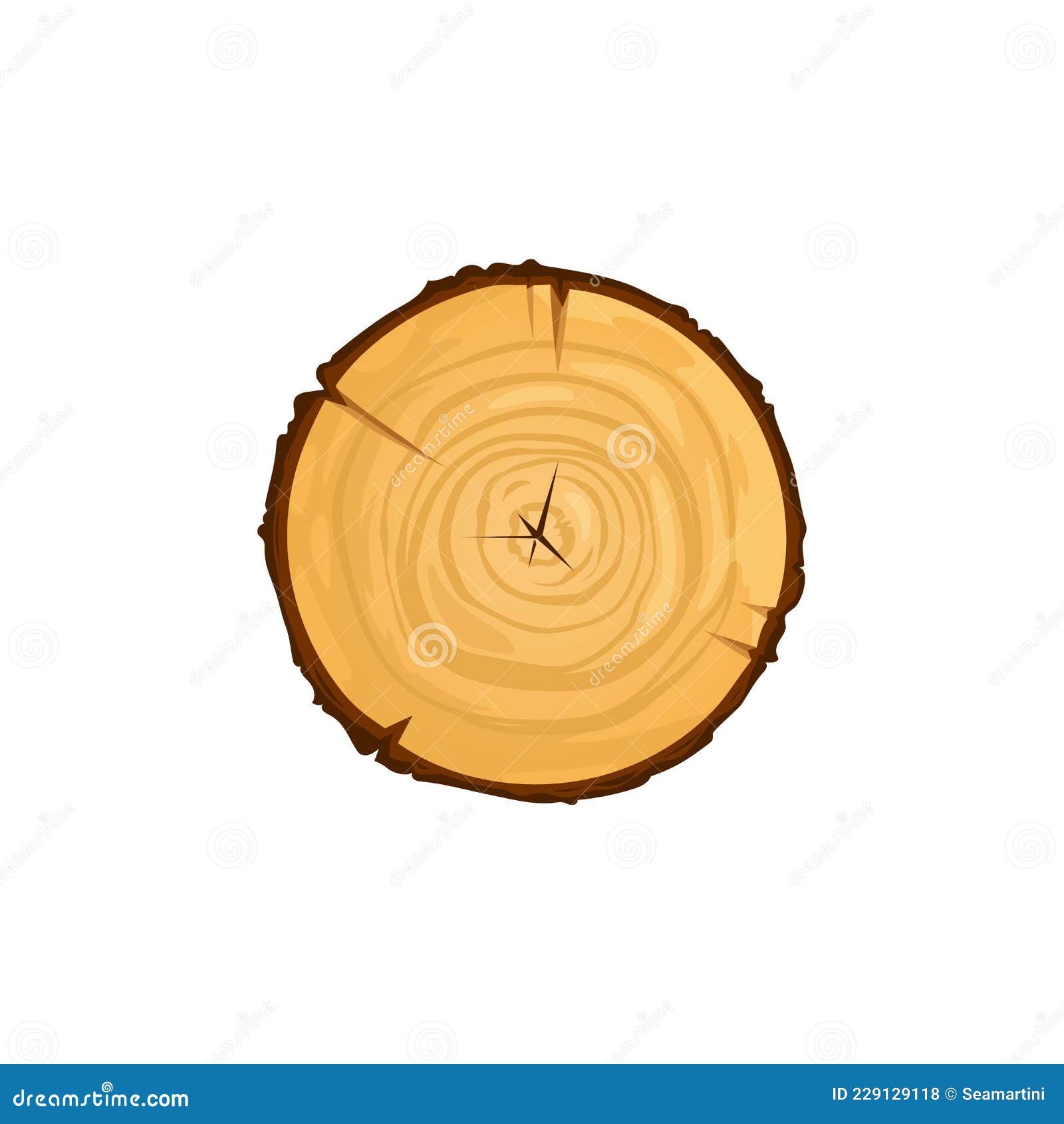 Tronco De árbol Cortado De Sierra Anillos De Madera De Dibujos Animados  Aislados Ilustración del Vector - Ilustración de abedul, cubo: 229129118