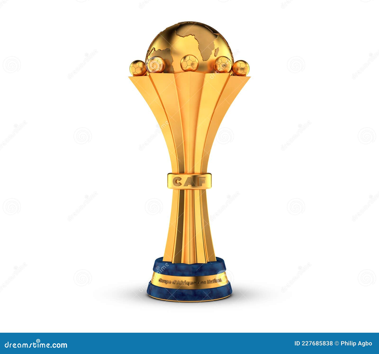 Trophée De La Coupe Des Nations D'afrique D'or Isolé Illustration Stock -  Illustration du tournoi, monde: 227685838