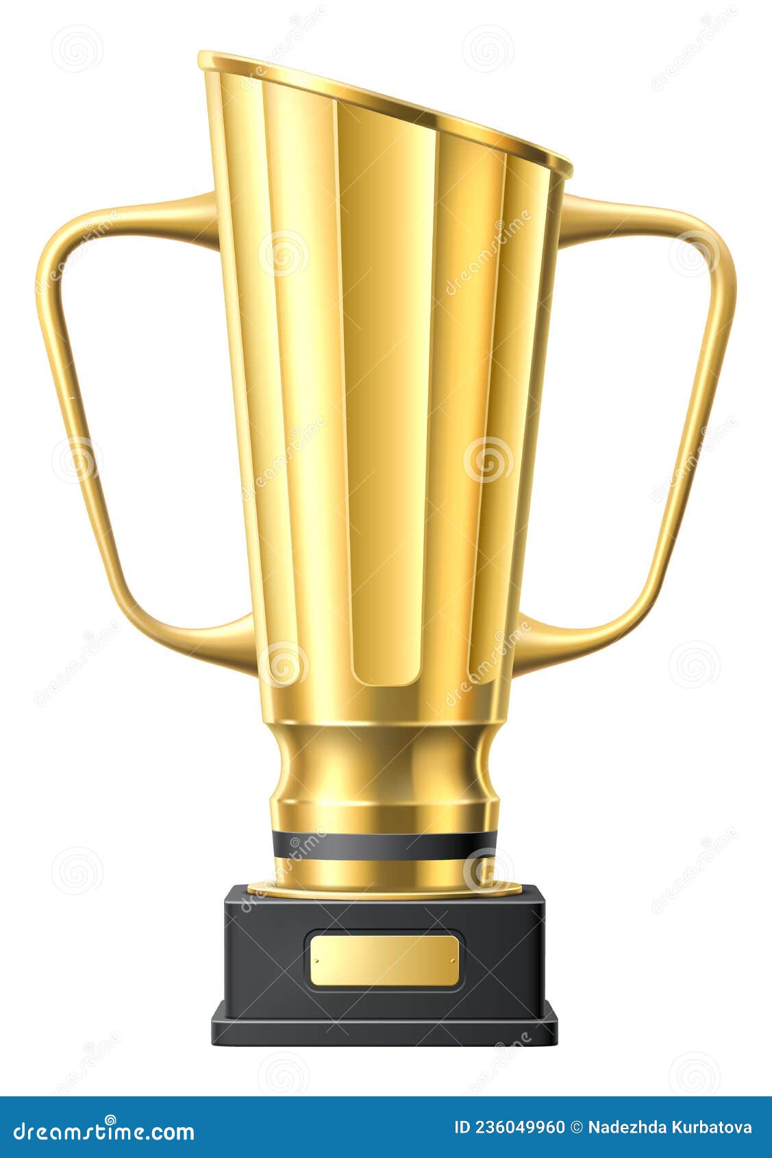 Trophy Award Mockup Golden Winner Cup In Realistic Style Stock Vector