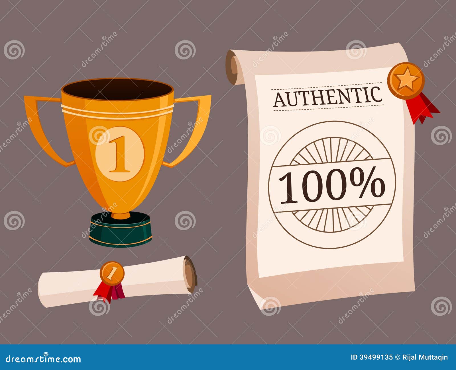 Trophy and certificate stock vector. Illustration of winner 39499135