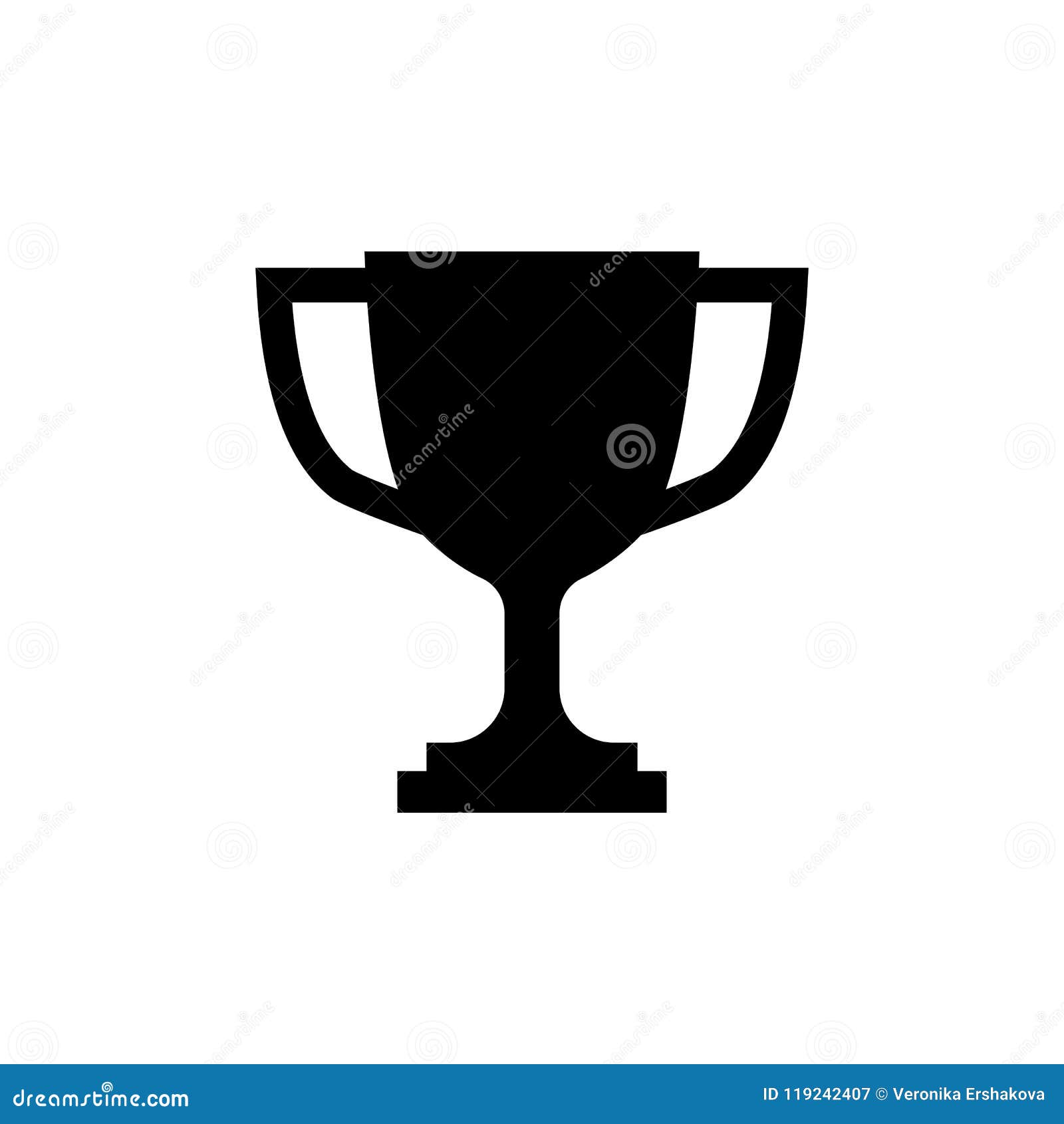 trophy cup icon in flat style simple winner 