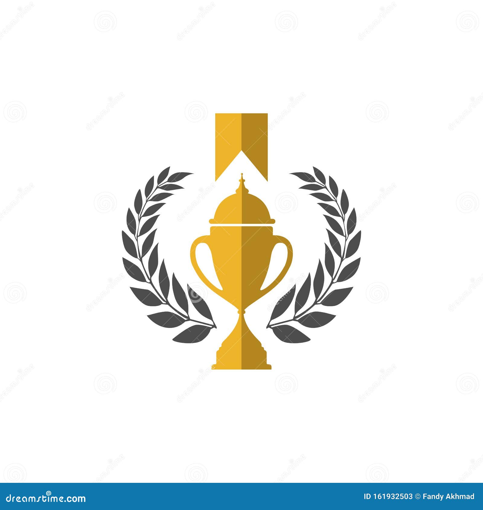 Trophy Cup Vector Winner Logo Design Icon in Flat Style Stock Vector