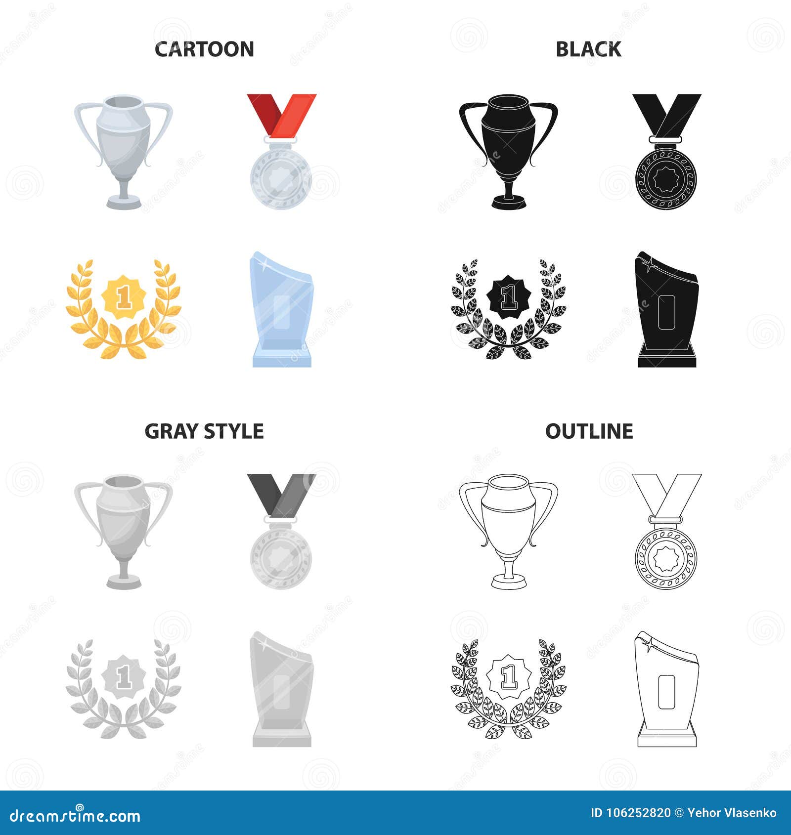 trophy, prize, meed, and other web icon in cartoon style.award, cup, medal, icons in set collection.