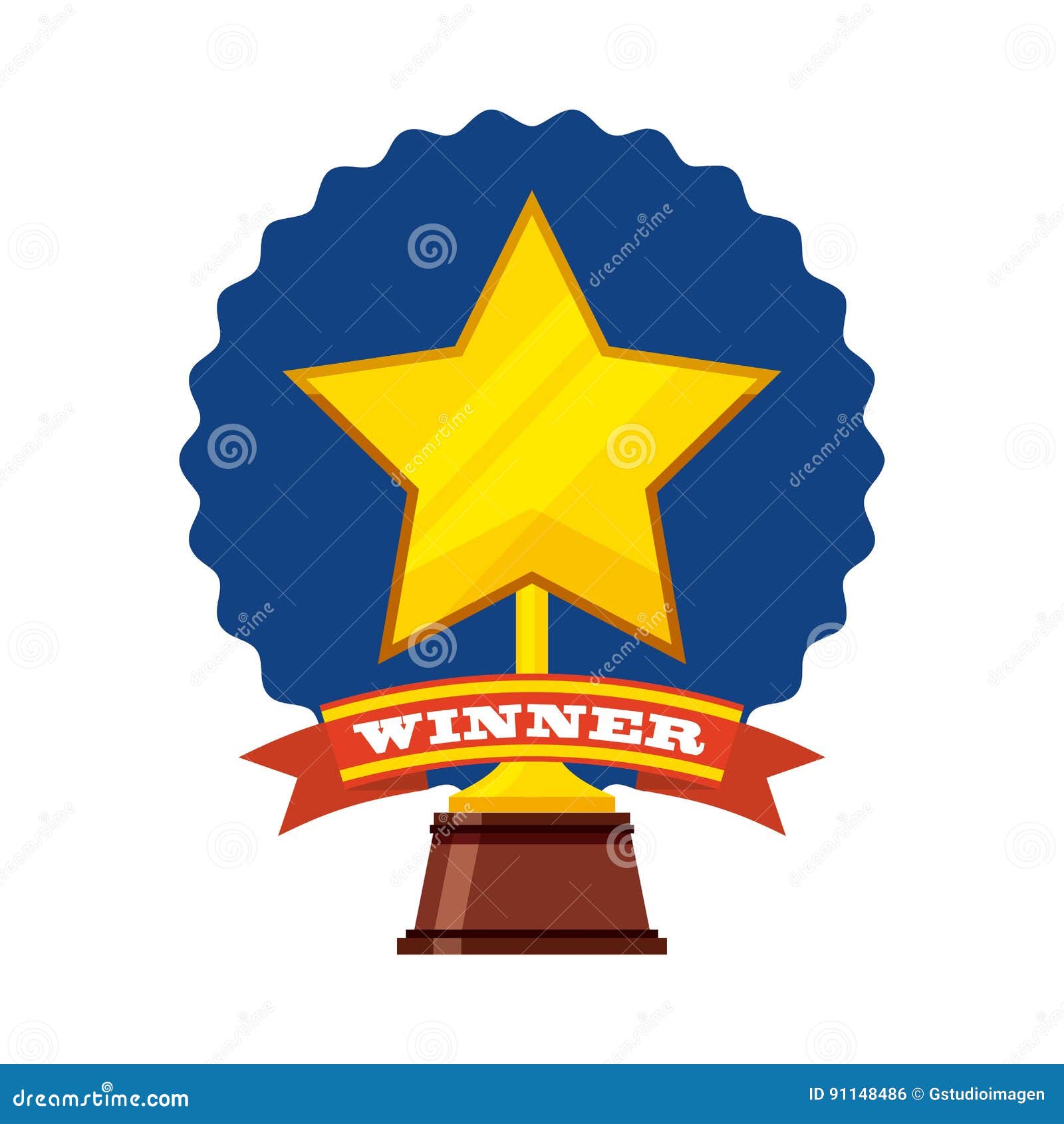 Trophy Winner Star Isolated Icon Stock Vector - Illustration of
