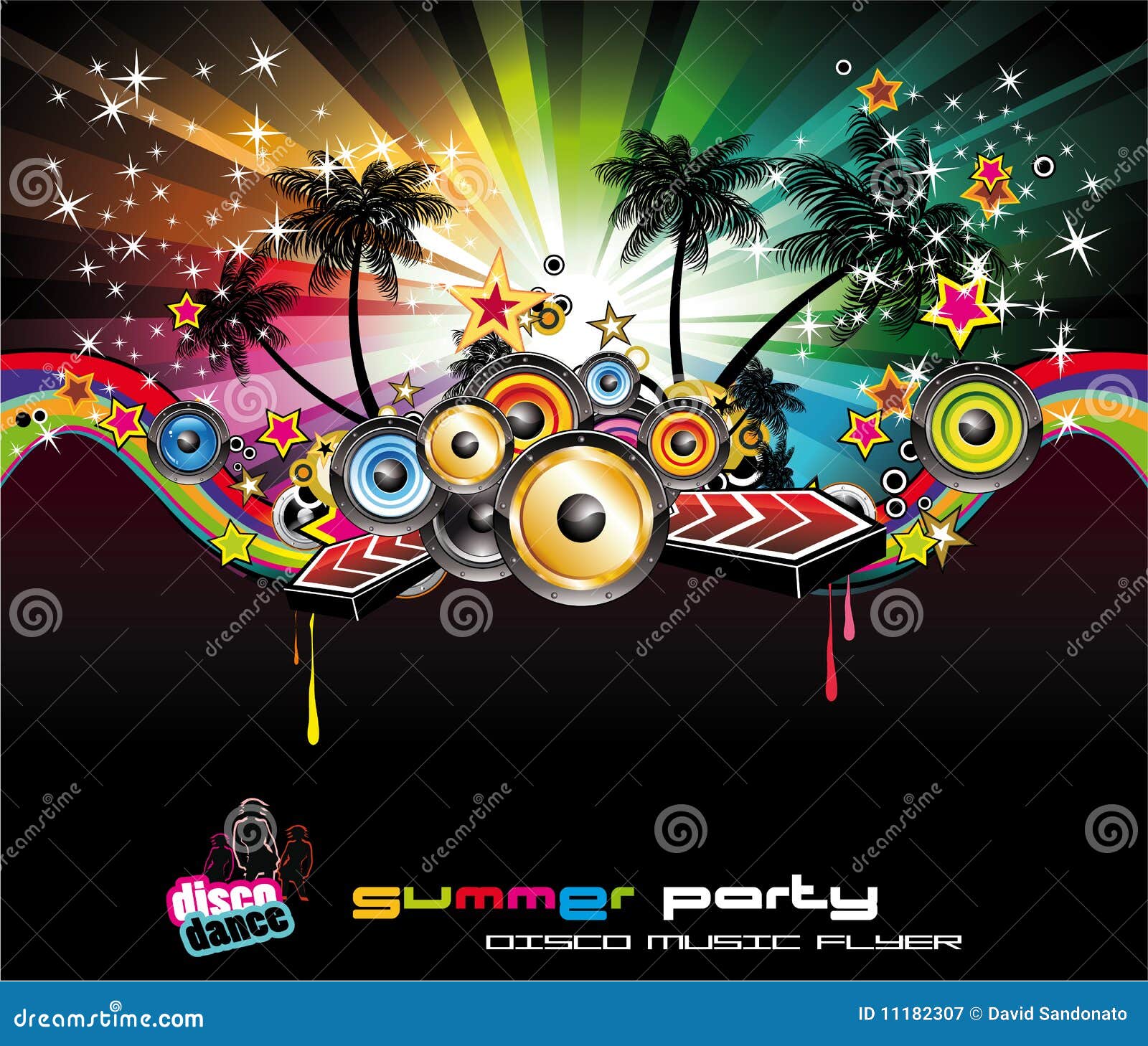 Disco dance tropical music flyer Royalty Free Vector Image